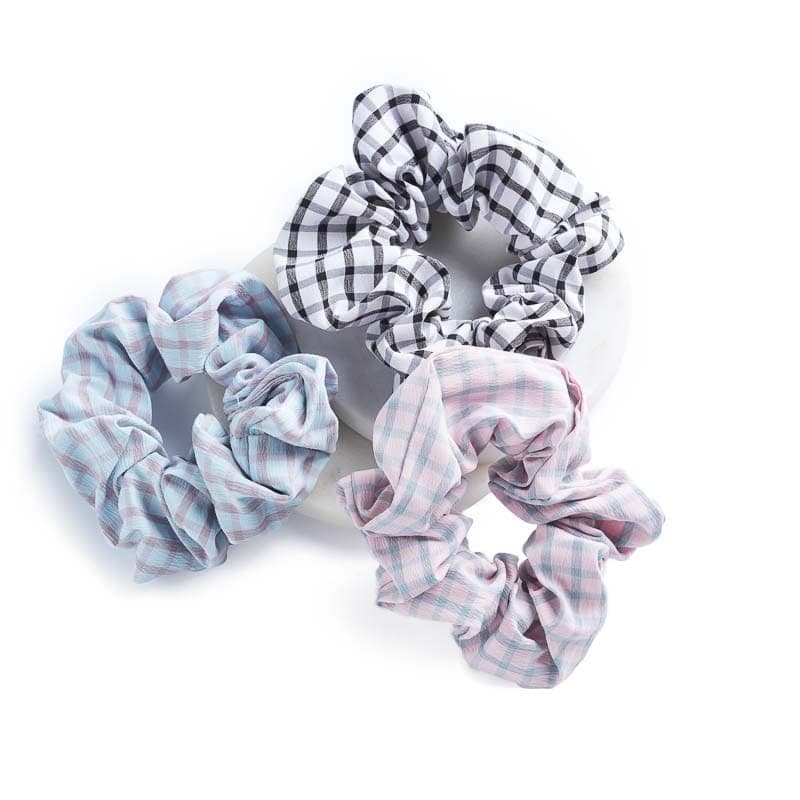 Υφασμάτινα Scrunchies Μαλλιών Καρό