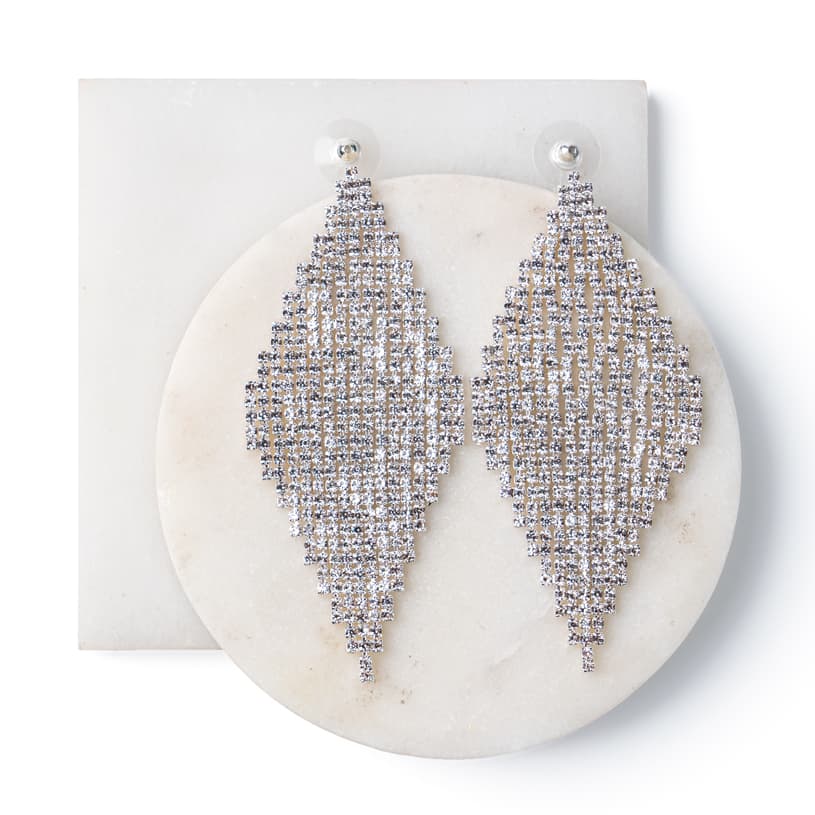 Σκουλαρίκια με Λευκά Στρας