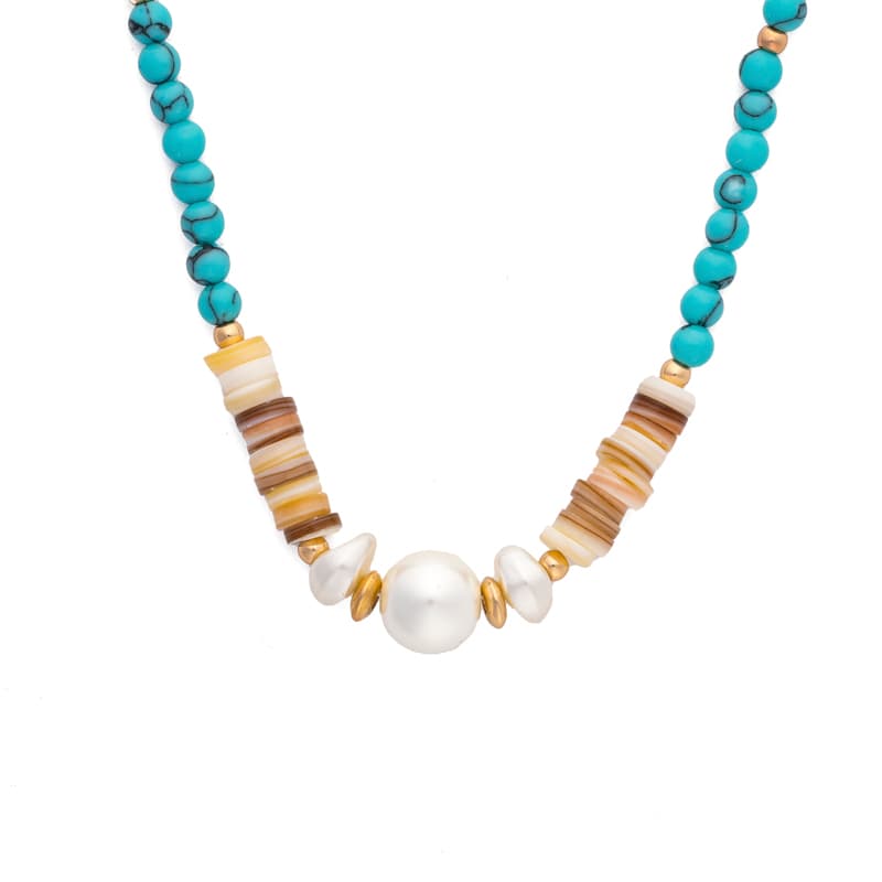 Κολιέ με πέρλες και χάντρες