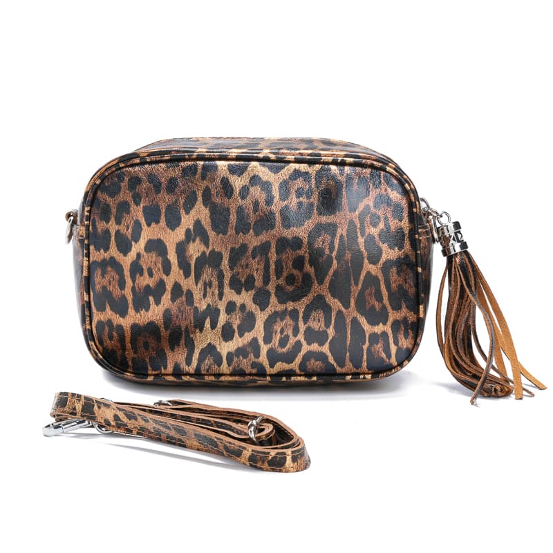 Δερμάτινο Τσαντάκι Χιαστί - Λεοπάρ