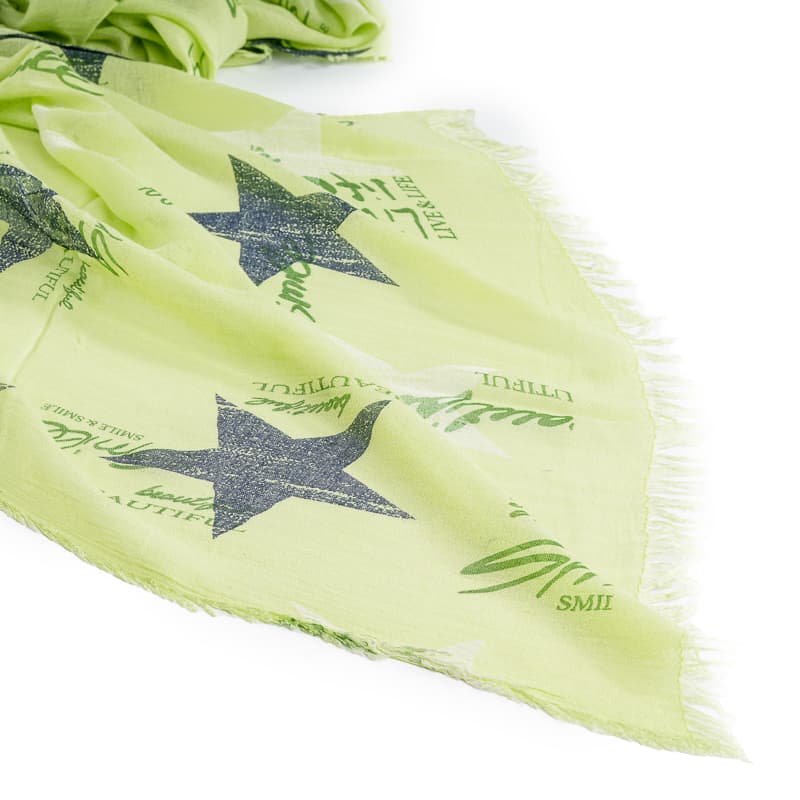 Φουλάρι με βαμβάκι, λαχανί με μπλε αστέρια.