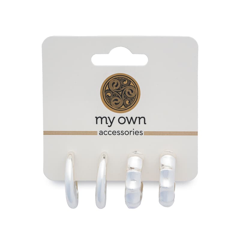 Σετ Ασημί Κρίκοι