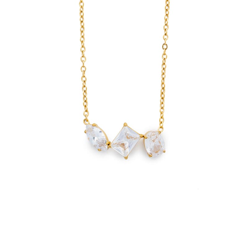 Χρυσό Μενταγιόν με Στρας από Ατσάλι