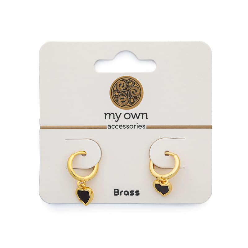 Κρίκοι με Κρεμαστές Καρδίες από Ορείχαλκο