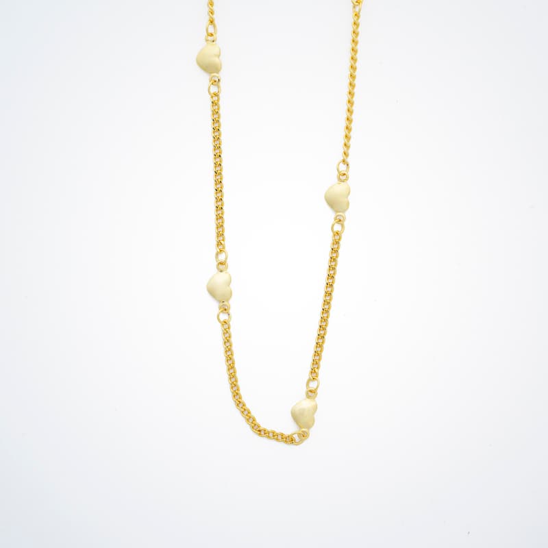 Χρυσό Μενταγιόν με Καρδιές από Ορείχαλκο