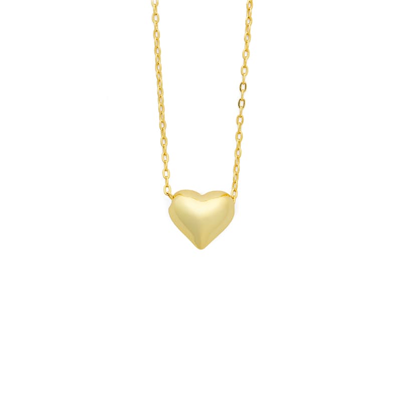 Χρυσό Μενταγιόν με Καρδιά από Ορείχαλκο