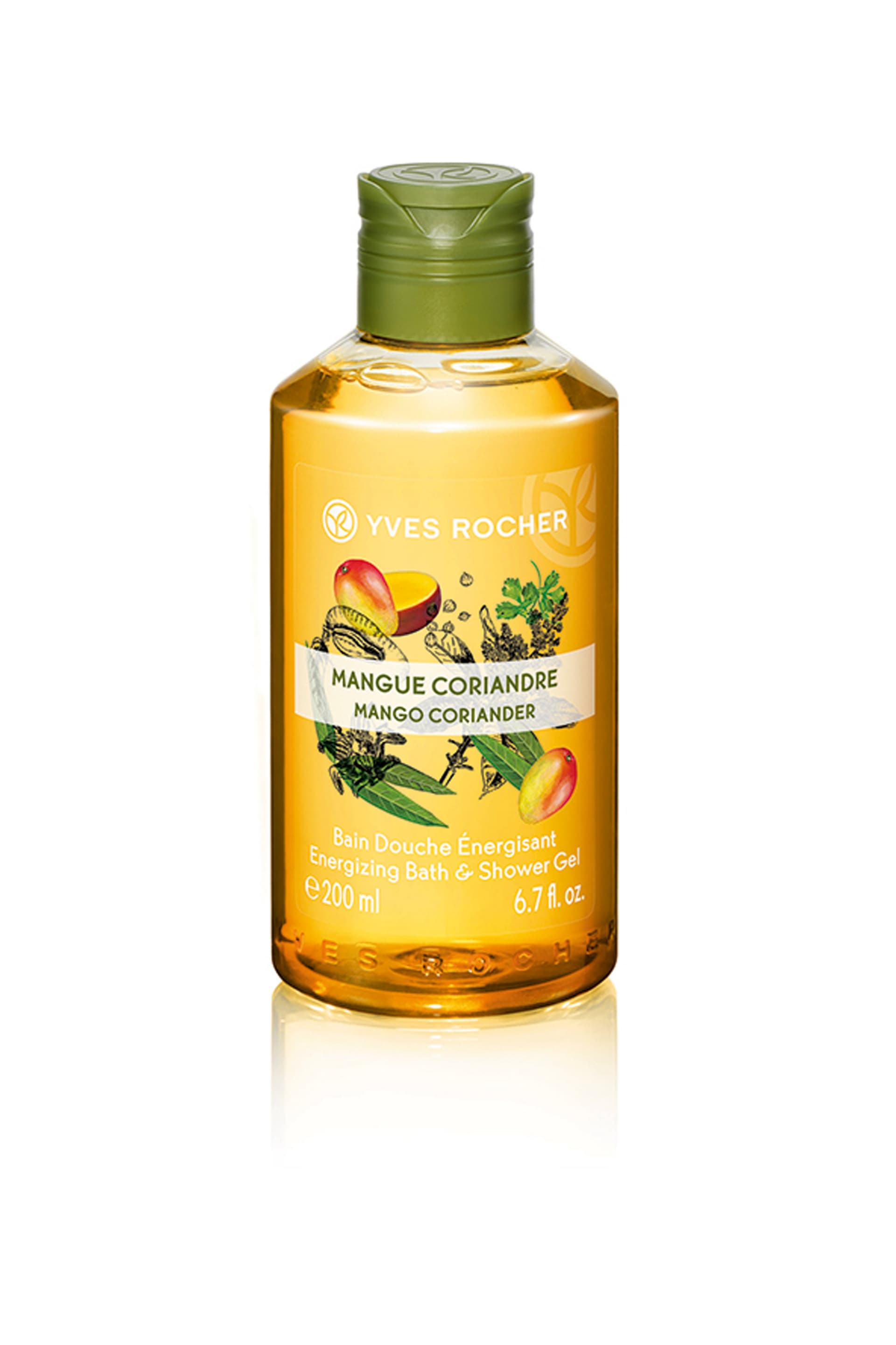 Yves Rocher Energizing Bath and Shower Gel Mango Coriander 200 ml