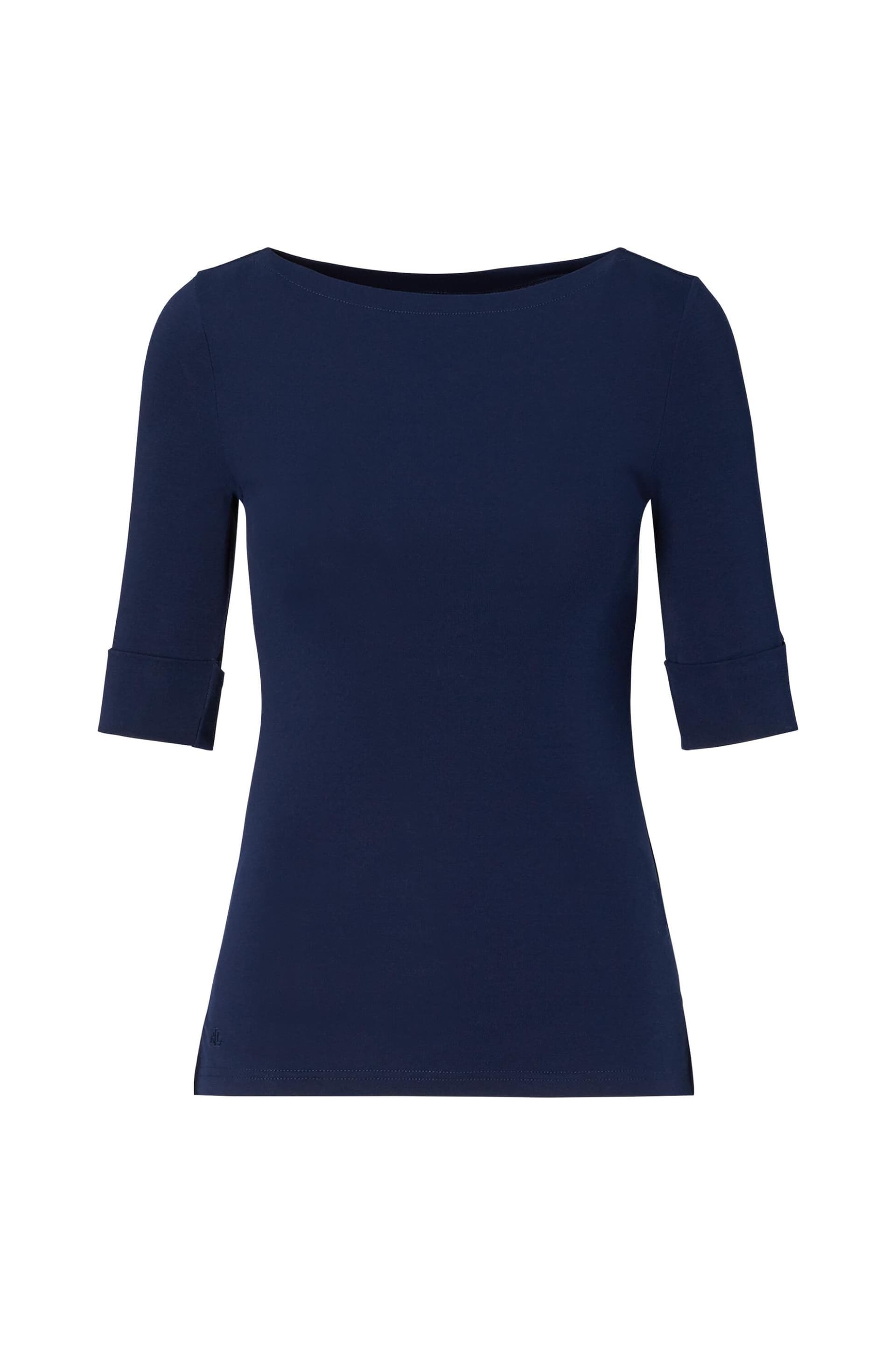 Lauren Ralph Lauren γυναικεία μονόχρωμη μπλούζα με μανίκι 3/4