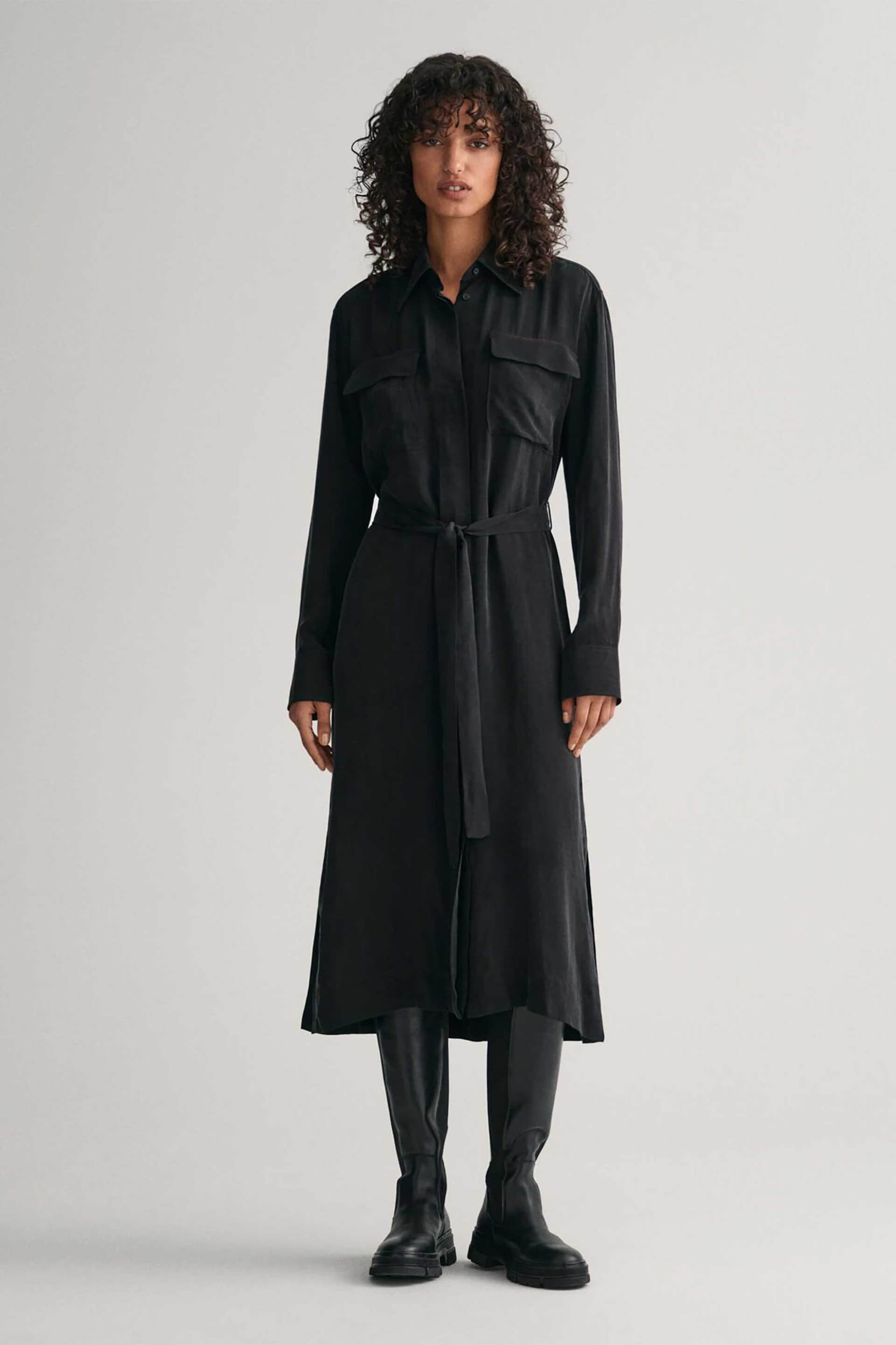 Gant γυναικείο midi φόρεμα σεμιζιέ μονόχρωμο Relaxed Fit | 38