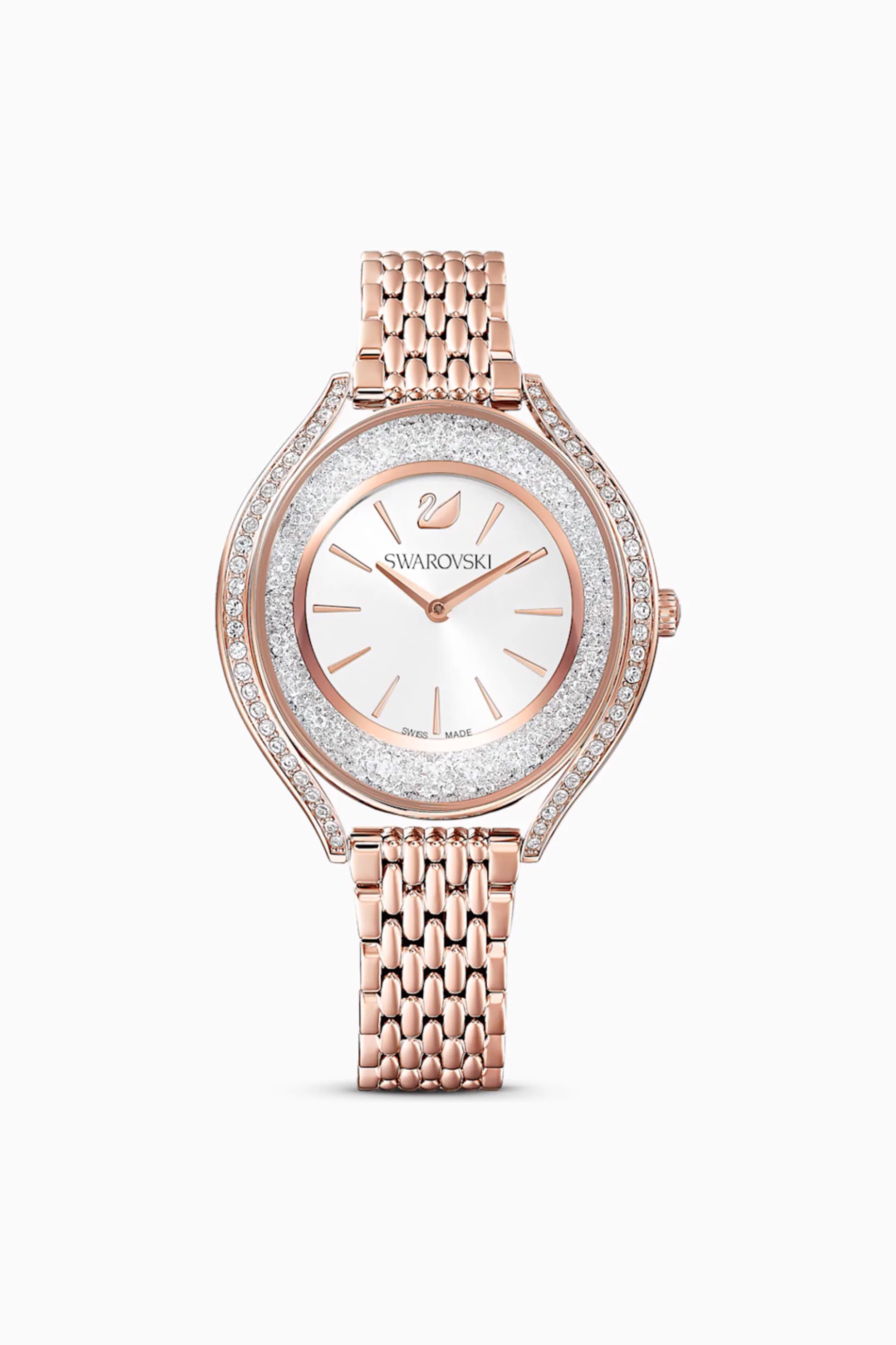 Swarovski Crystalline Aura Watch, Metal Bracelet, Rose gold tone, Rose-gold tone PVD
