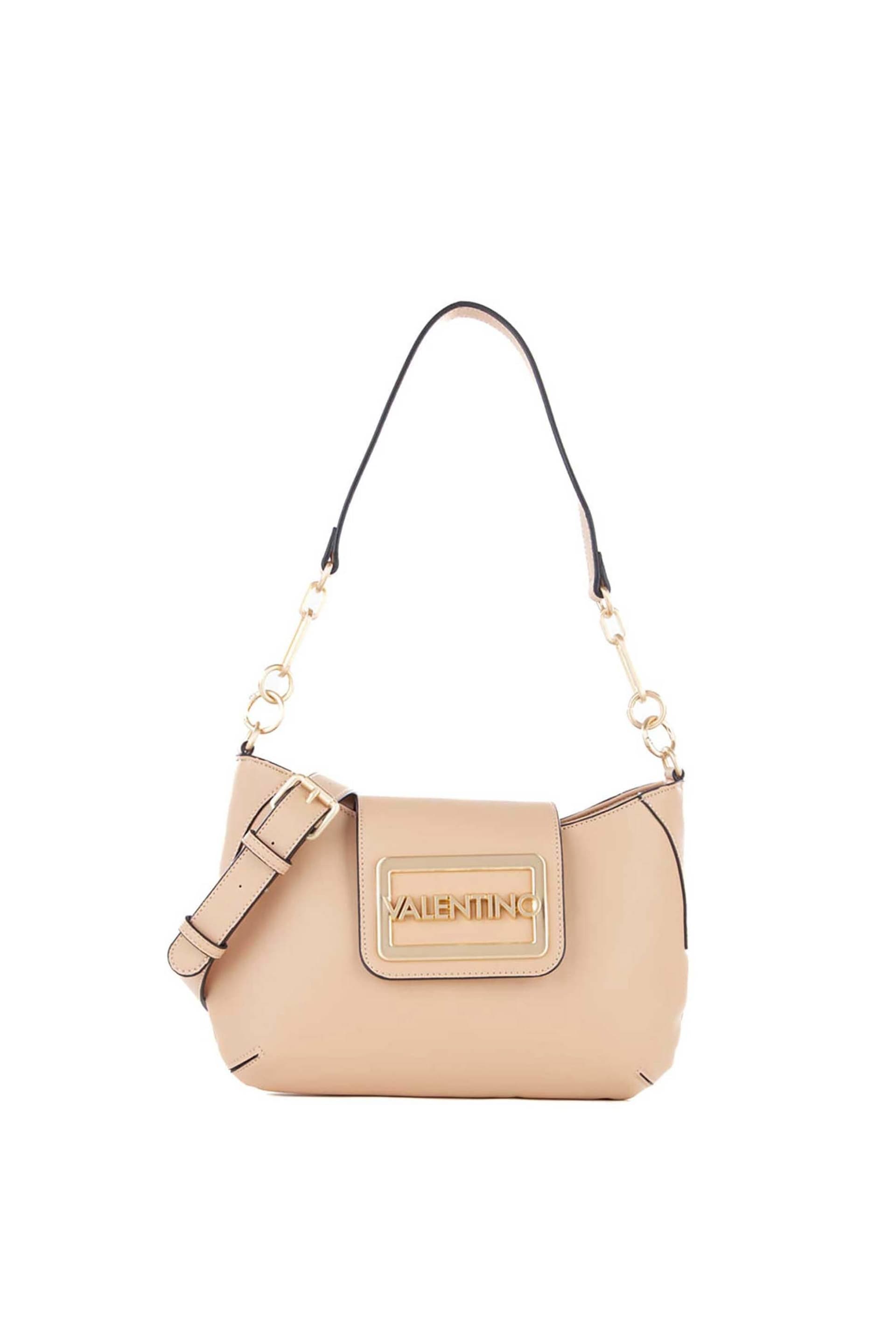 Valentino γυναικεία τσάντα χειρός μονόχρωμη με μεταλλικό λογότυπο "Princesa" | ONE SIZE