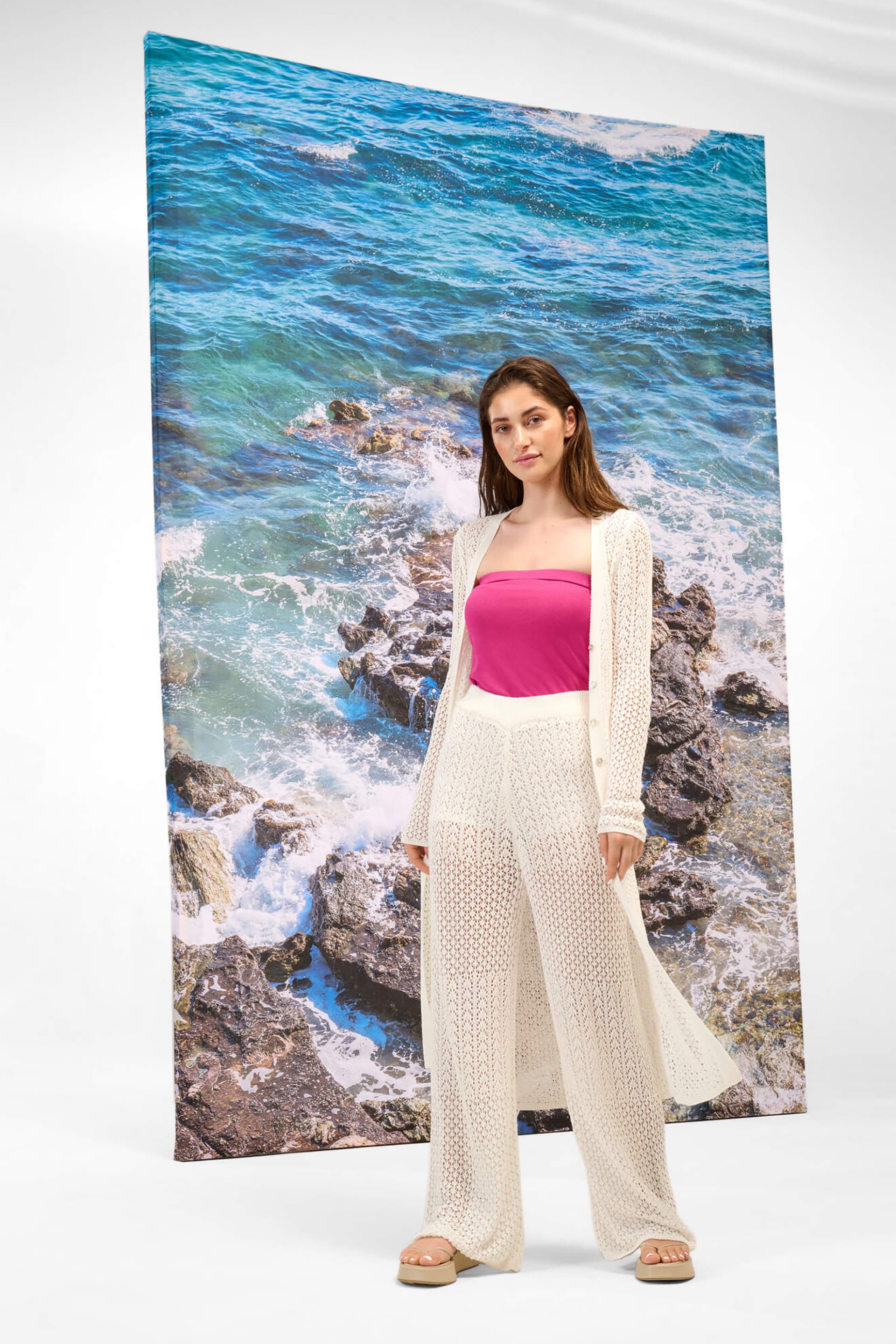 Orsay γυναικεία μακριά ζακέτα με διάτρητο σχέδιο | XS