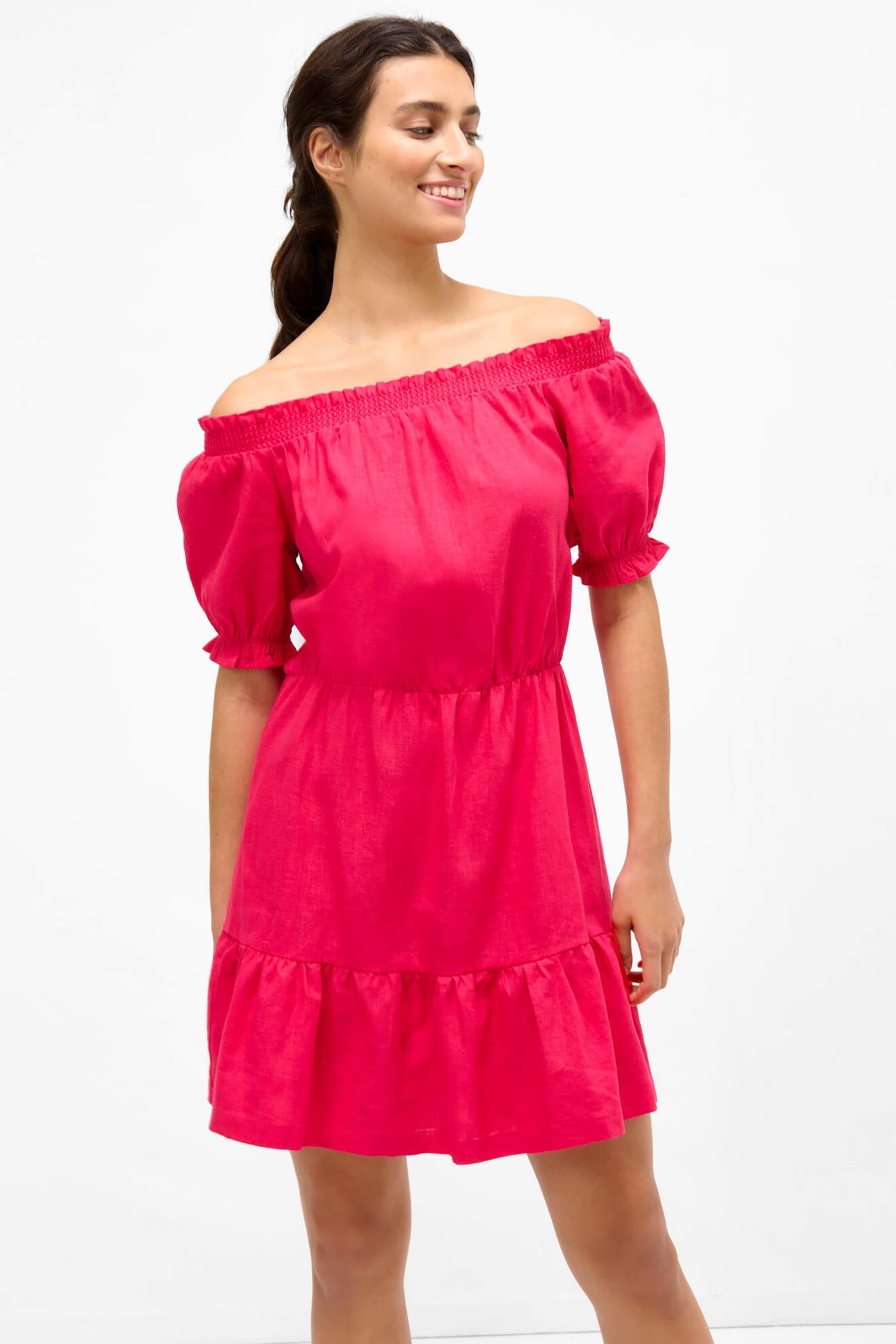 Orsay γυναικείο mini φόρεμα με carmen λαιμόκοψη