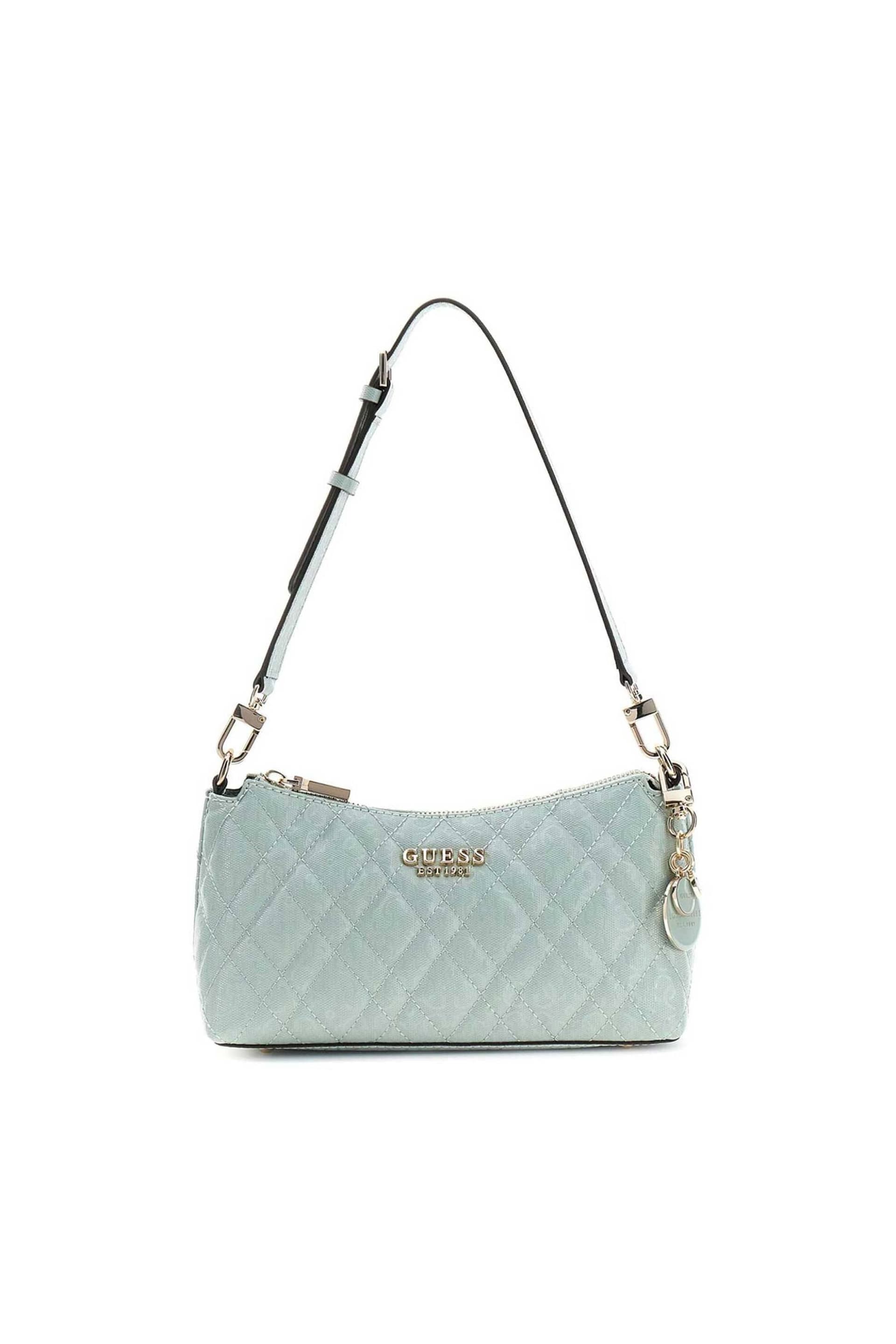 Guess γυναικεία τσάντα ώμου καπιτονέ με ανάγλυφο μεταλλικό λογότυπο "Isemay" | ONE SIZE