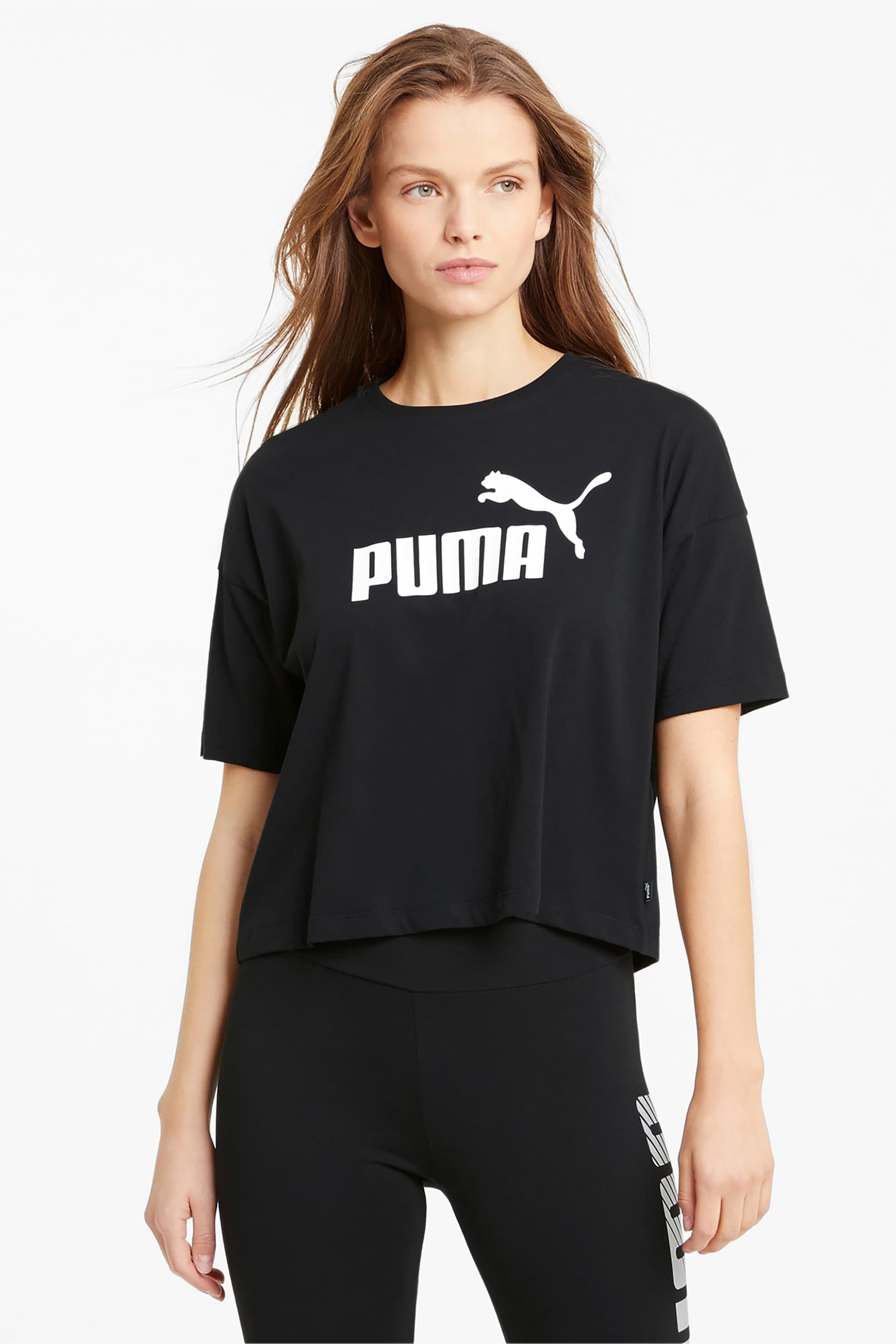 Puma γυναικείο T-shirt cropped Relaxed Fit "Essentials Logo"