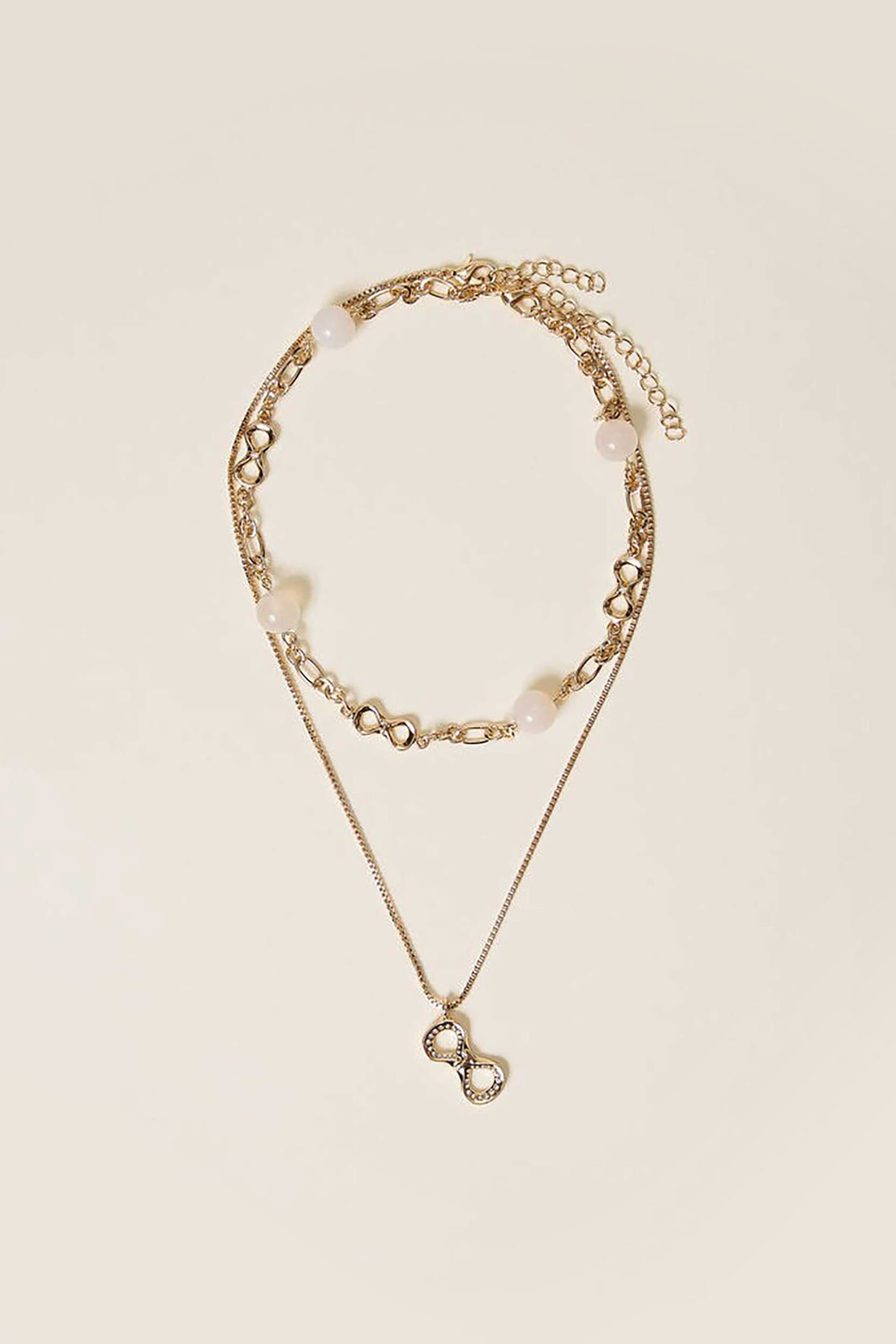 Twinset γυναικείο διπλό κολιέ με αλυσίδα και πέτρες | ONE SIZE