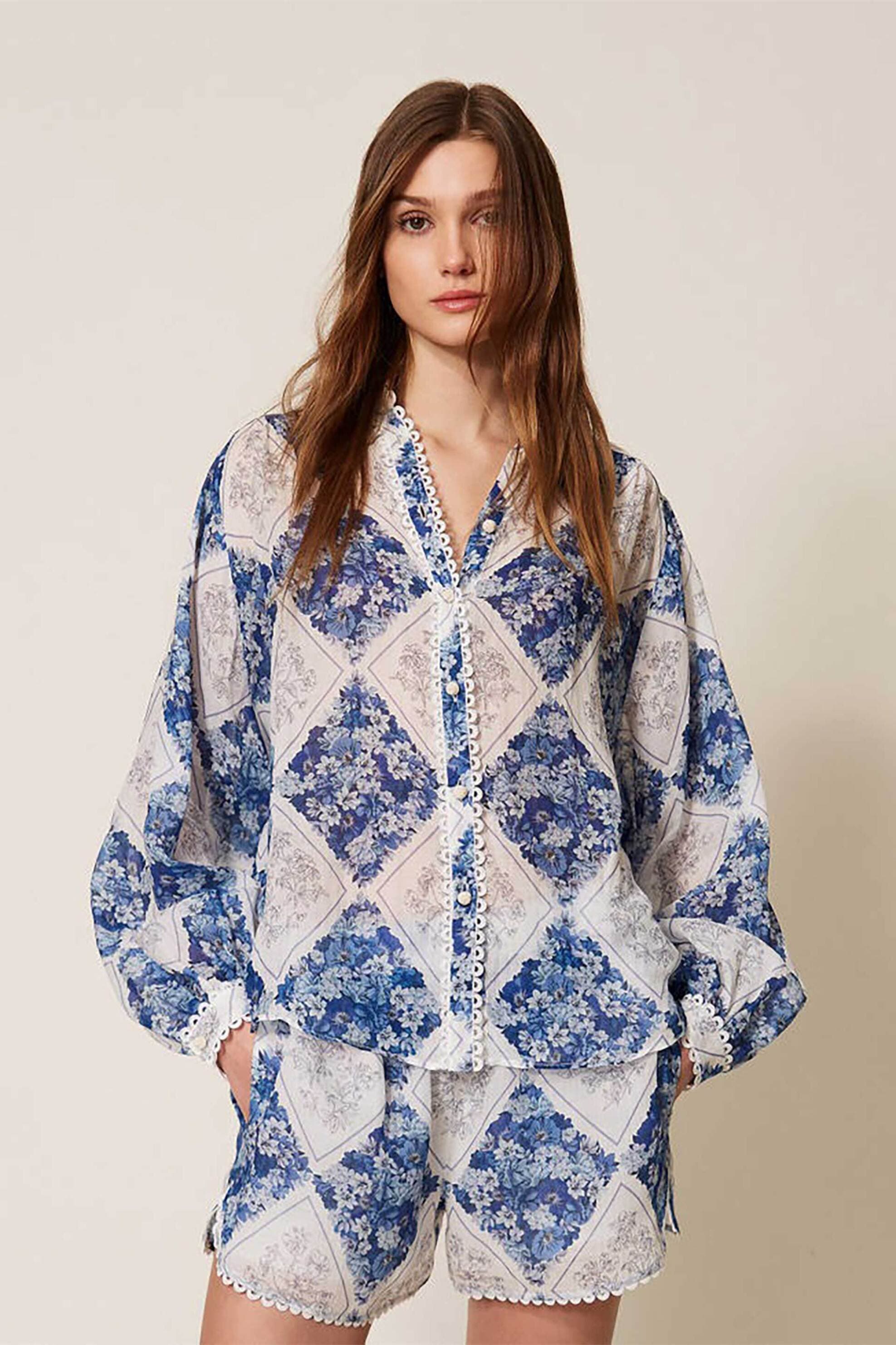 Twinset γυναικείο πουκάμισο με floral print