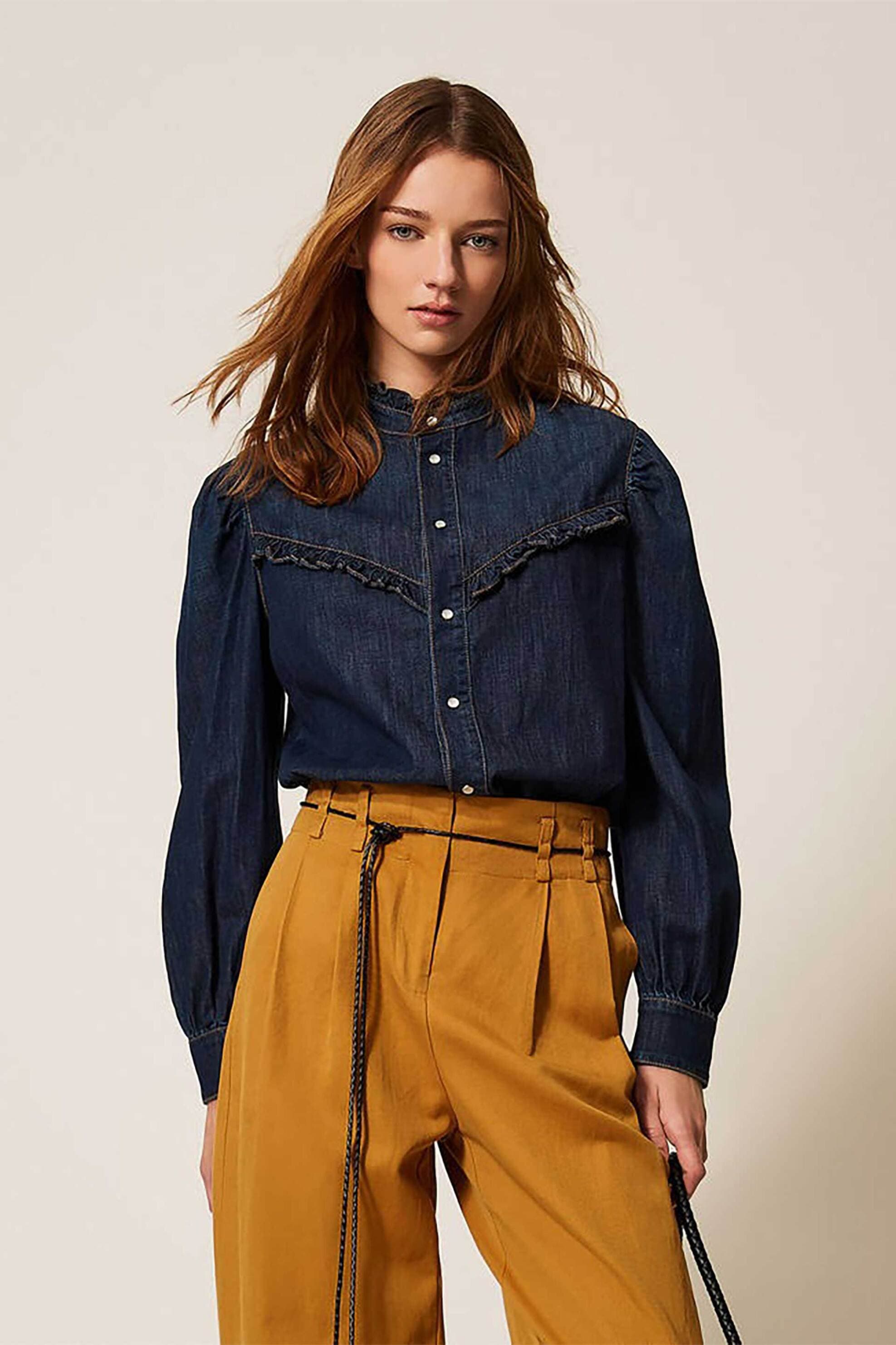 Twinset γυναικείο denim με βολάν