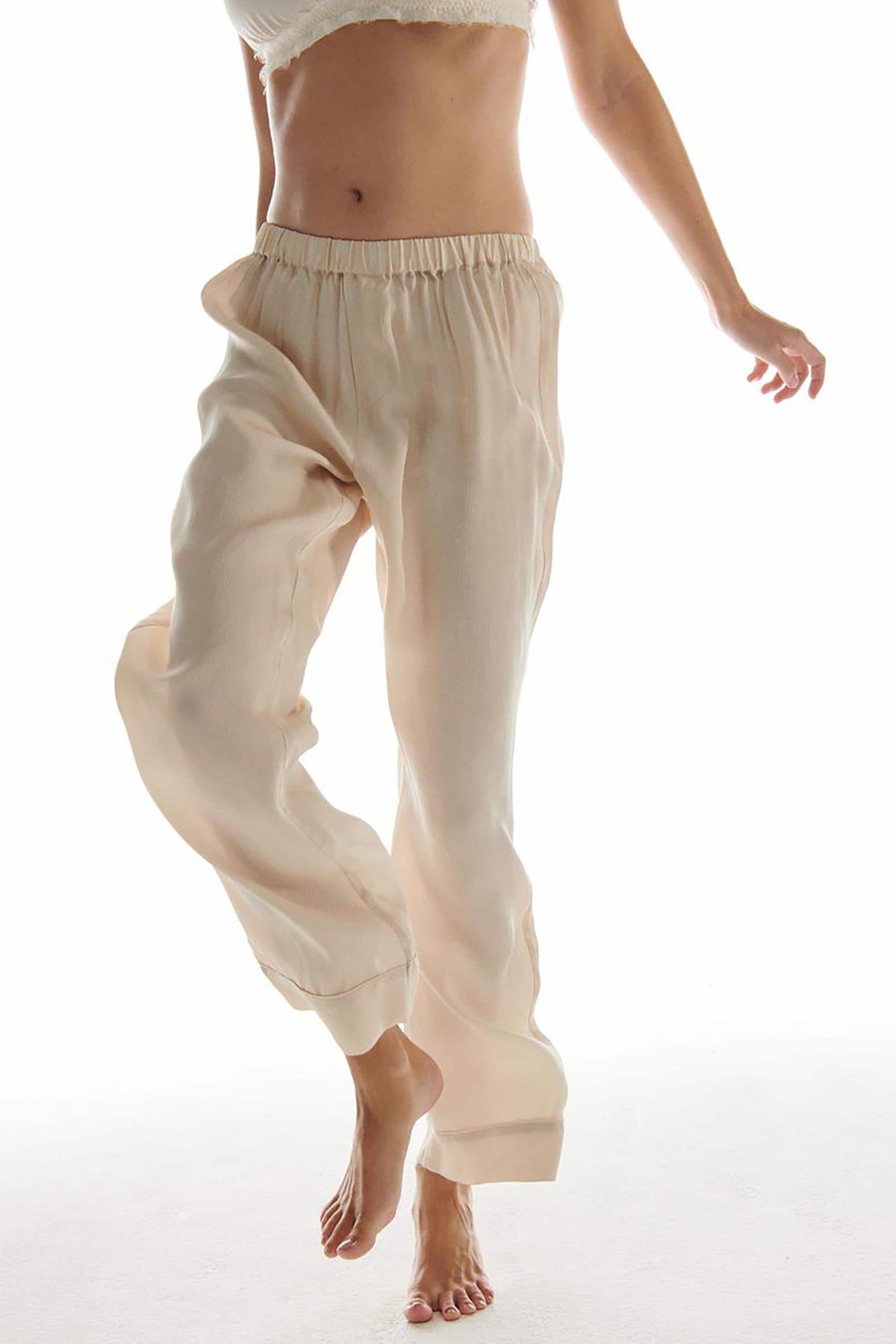 Love Stories γυναικείο παντελόνι πιτζάμας μονόχρωμο με ελαστική μέση Oversized Fit "Weekend" | M