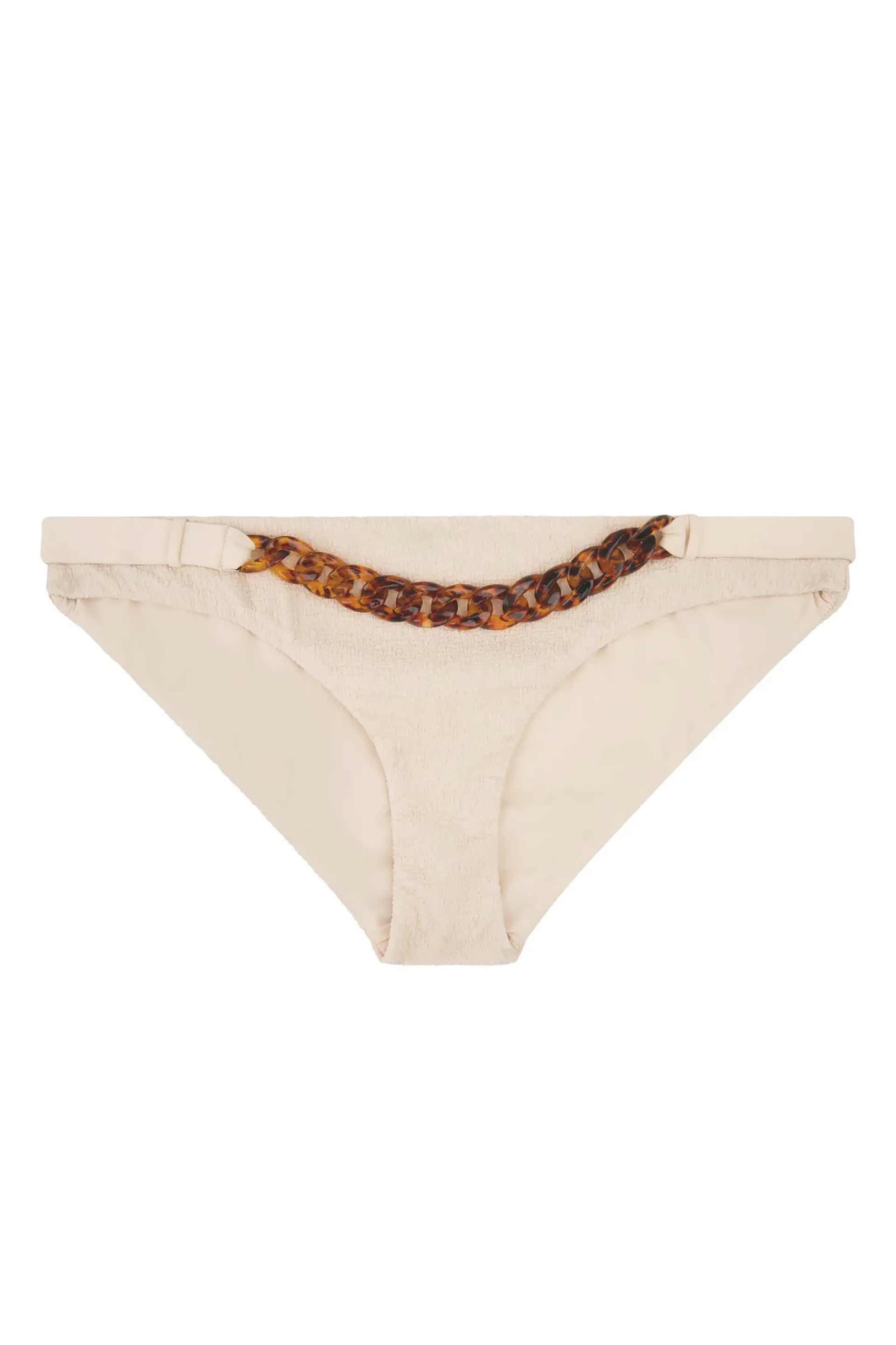 Love Stories γυναικείο bikini slip μονόχρωμο με λεπτομέρεια αλυσίδα κοκάλινη μπροστά "Pippa" | 2