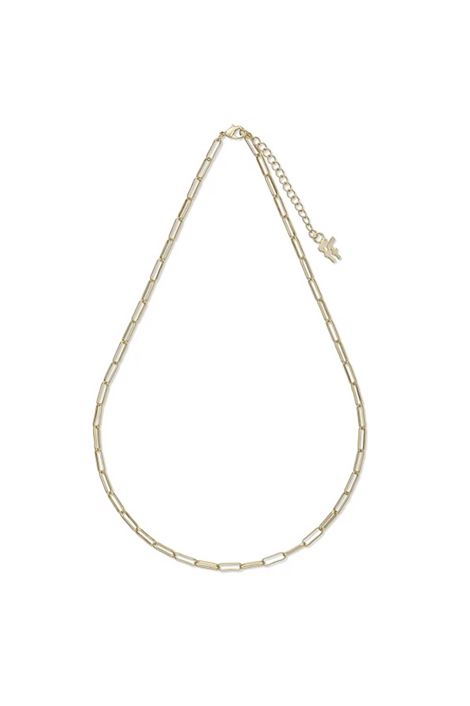 Folli Follie γυναικείο επίχρυσο κολιέ αλυσίδα με παραλληλόγραμμους κρίκους "The Chain Addiction"