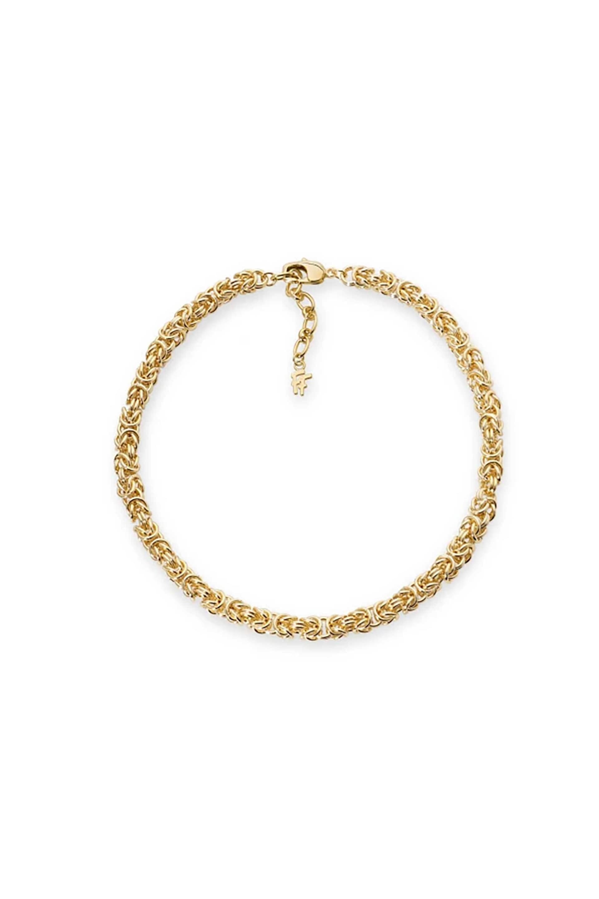 Folli Follie γυναικείο επίχρυσο κολιέ με πλεκτή αλυσίδα "The Chain Addiction"