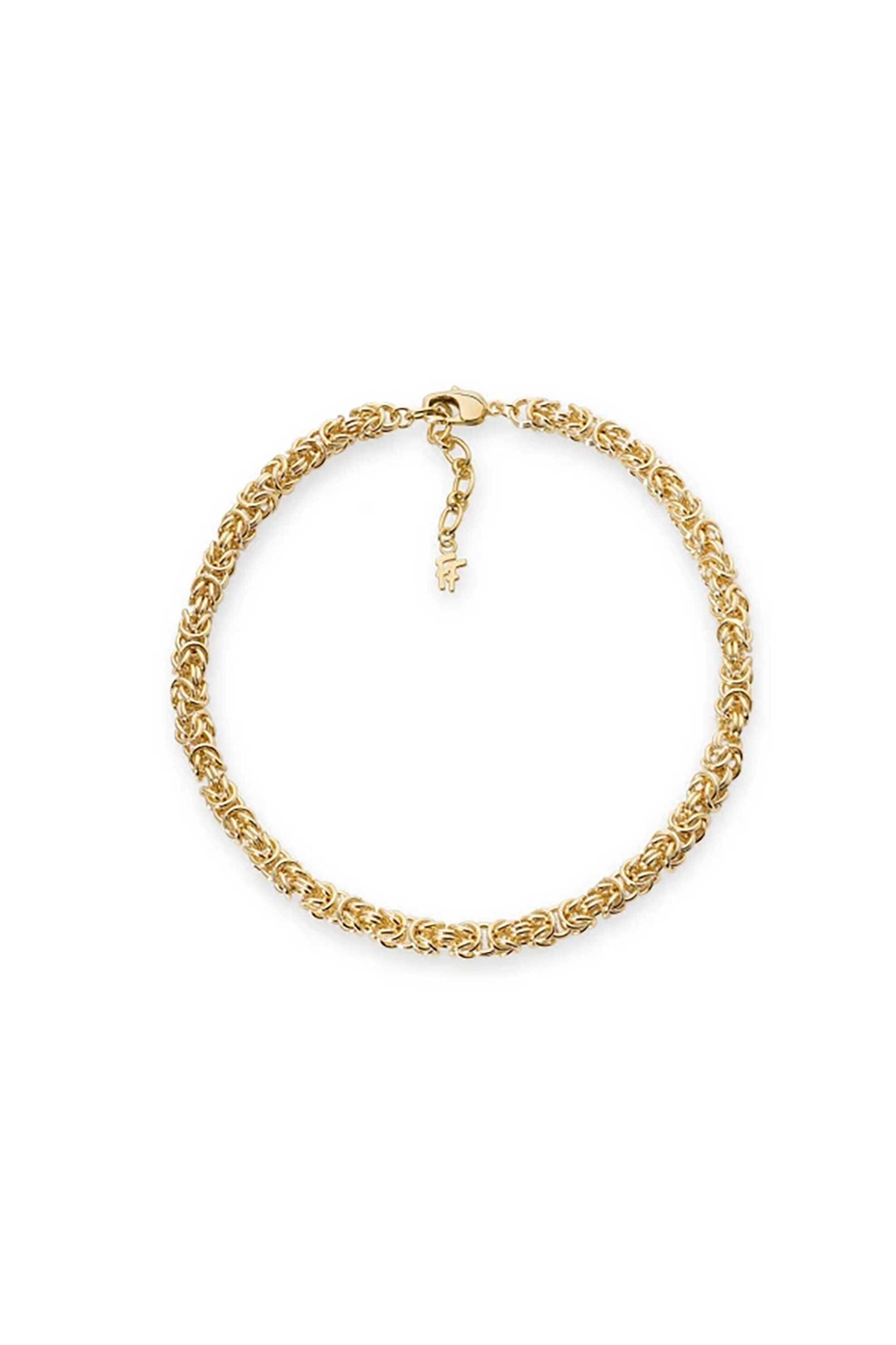 Folli Follie γυναικείο επίχρυσο κολιέ με πλεκτή αλυσίδα "The Chain Addiction"