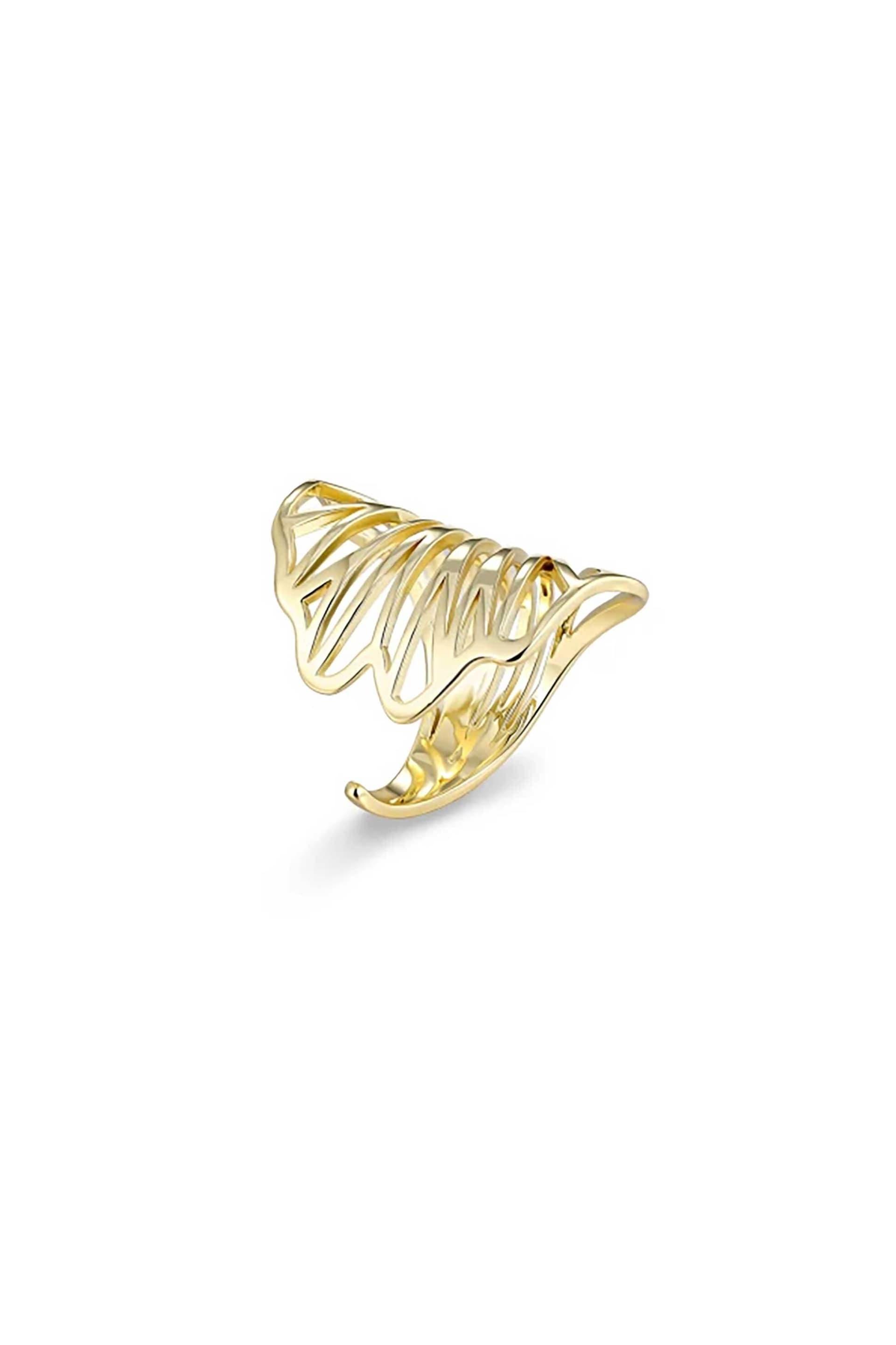 Folli Follie γυναικείο επίχρυσο δαχτυλίδι "Mystic Petals"