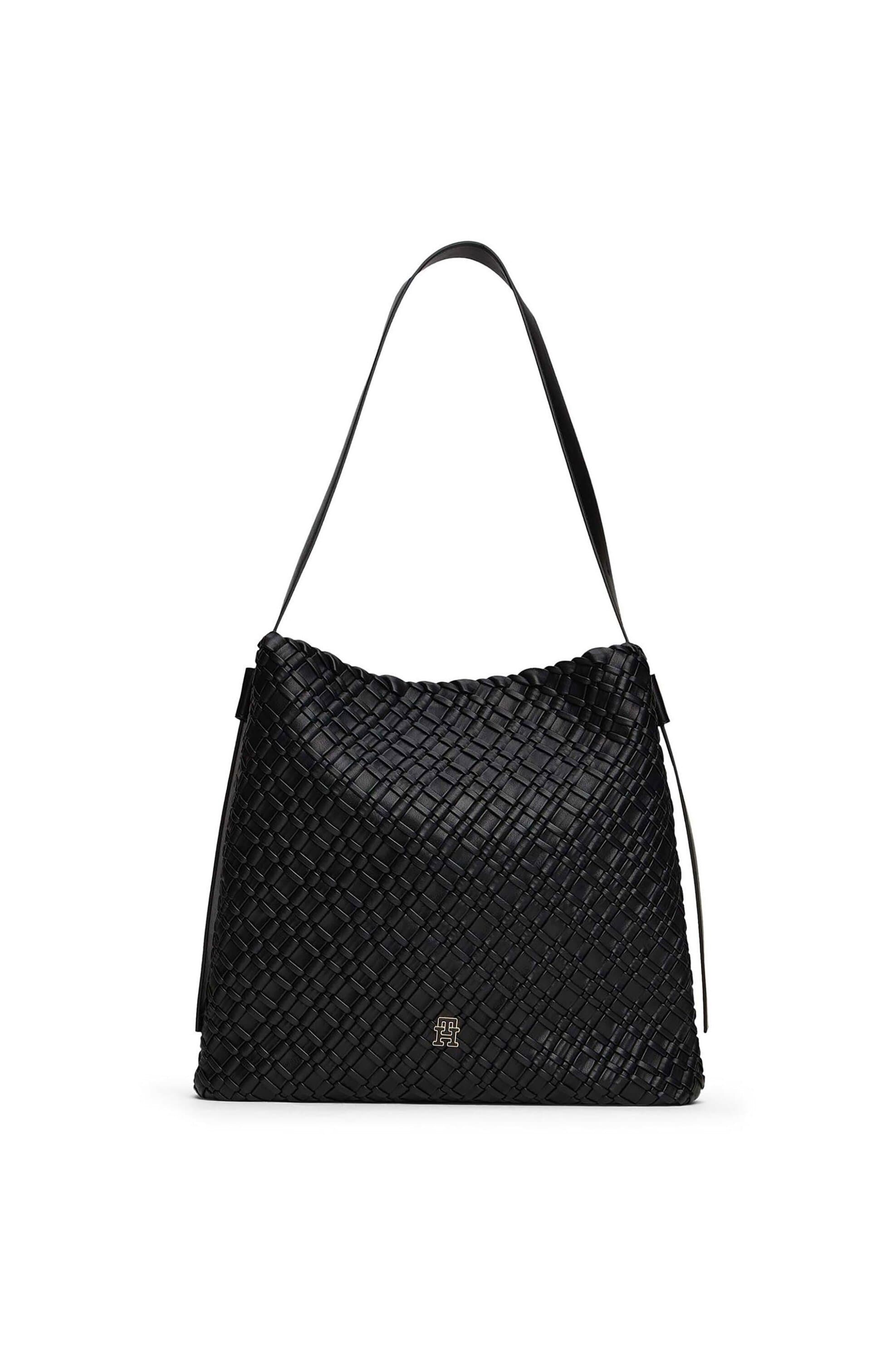 Tommy Hilfiger γυναικεία τσάντα ώμου hobo με μεταλλικό monogram "TH Braided"