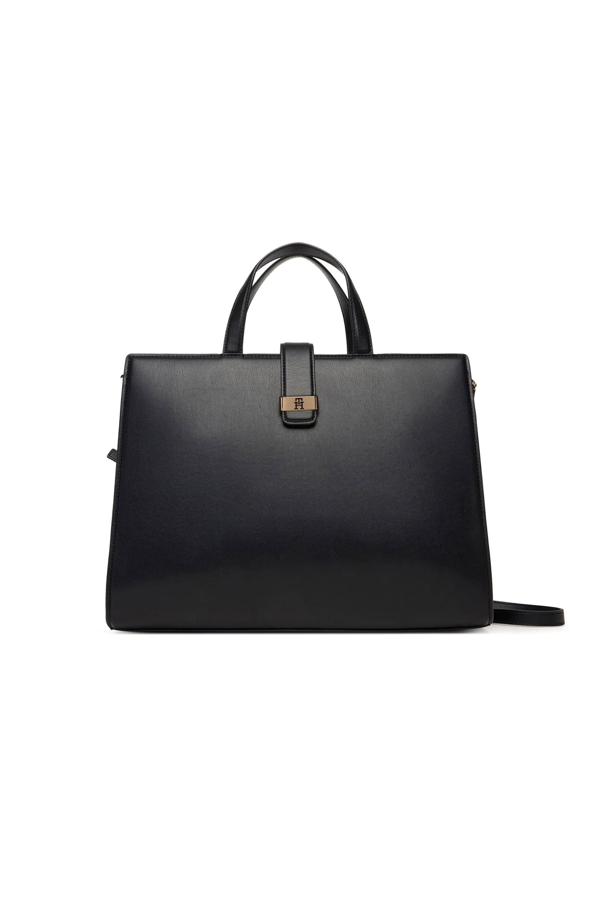 Tommy Hilfiger τσάντα χειρός με μεταλλικό λογότυπο "TH Heritage Satchel"