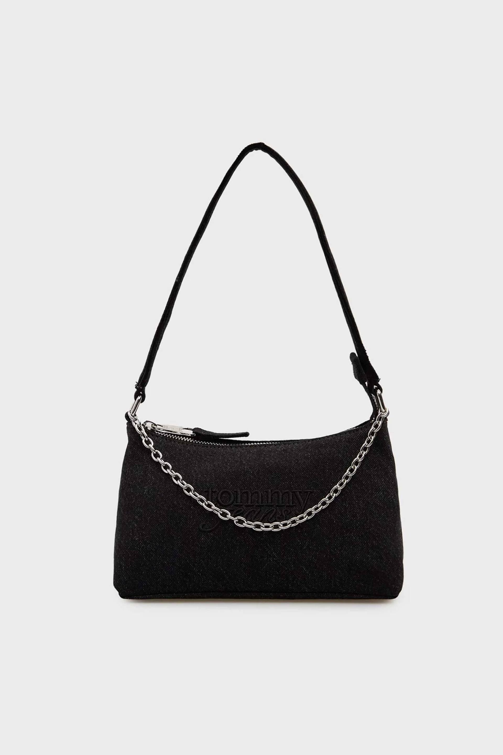 Tommy Hilfiger γυναικεία τσάντα ώμου denim με ανάγλυφο λογότυπο | ONE SIZE