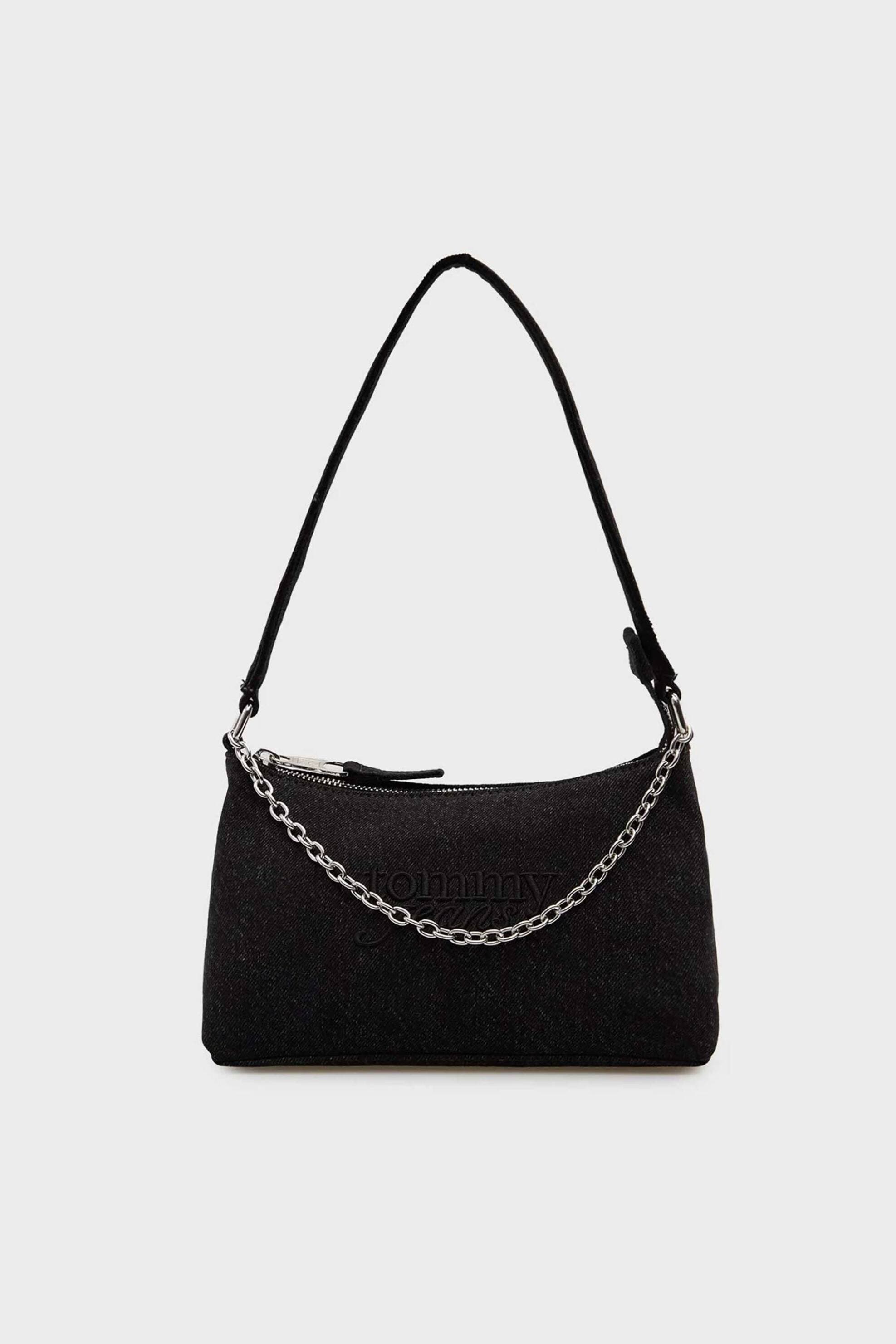 Tommy Hilfiger γυναικεία τσάντα ώμου denim με ανάγλυφο λογότυπο | ONE SIZE