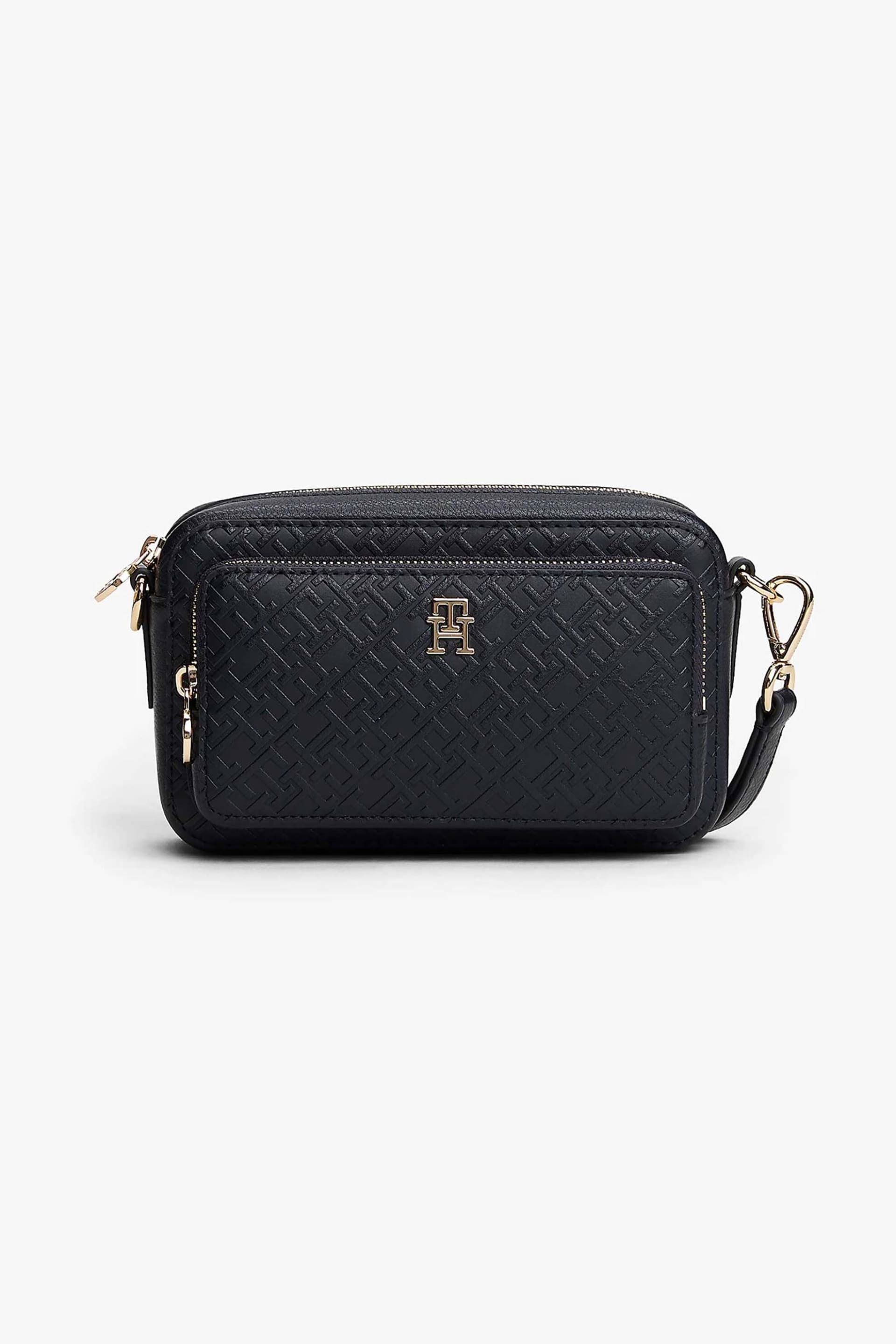 Tommy Hilfiger γυναικεία τσάντα crossbody με μεταλλικό monogram και all-over logo print "TH Monogram Camera Bag" | ONE SIZE