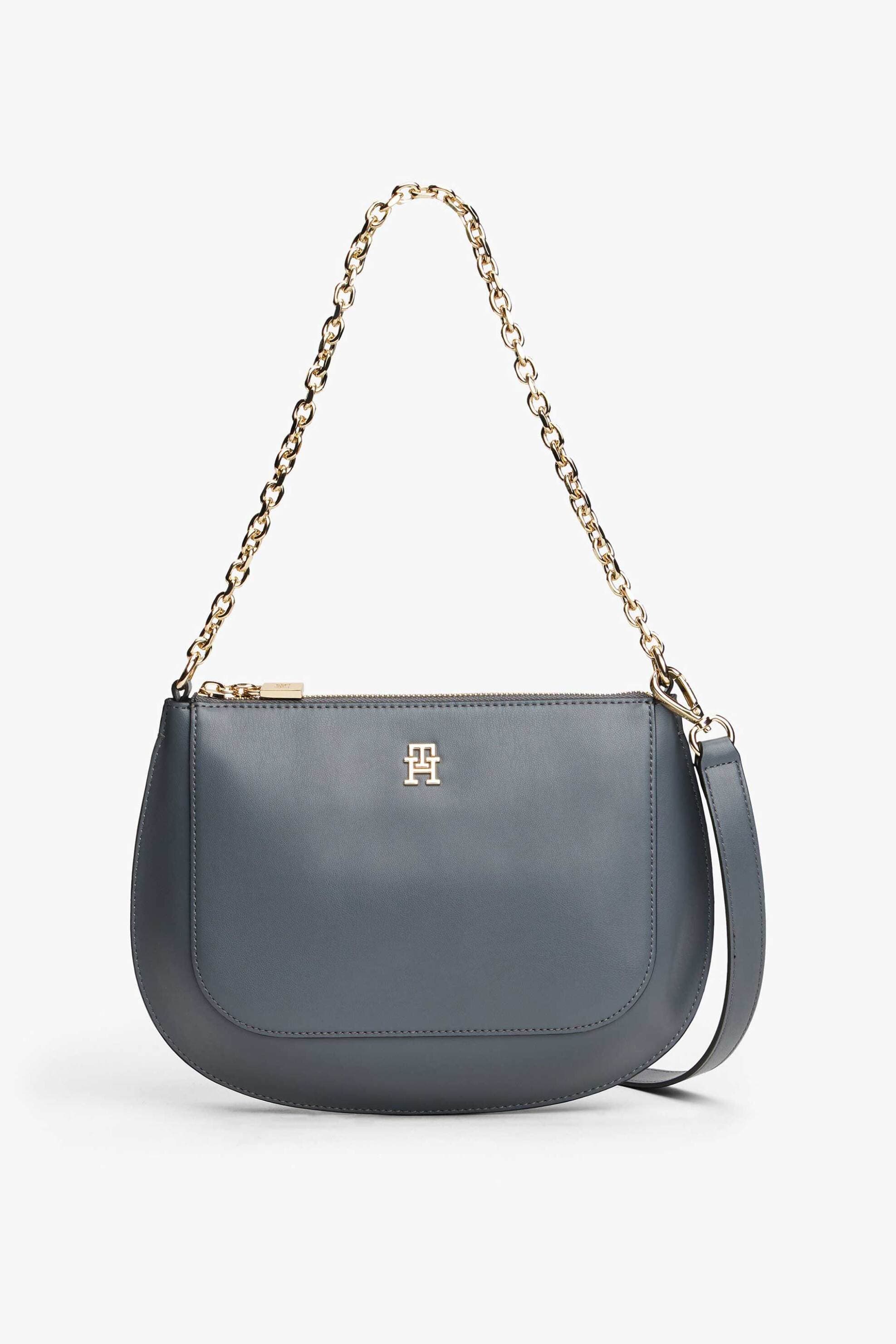 Tommy Hilfiger γυναικείο τσαντάκι ώμου/crossbody με αλυσίδα και μεταλλικό μονόγραμμα "ΤΗ Glam"