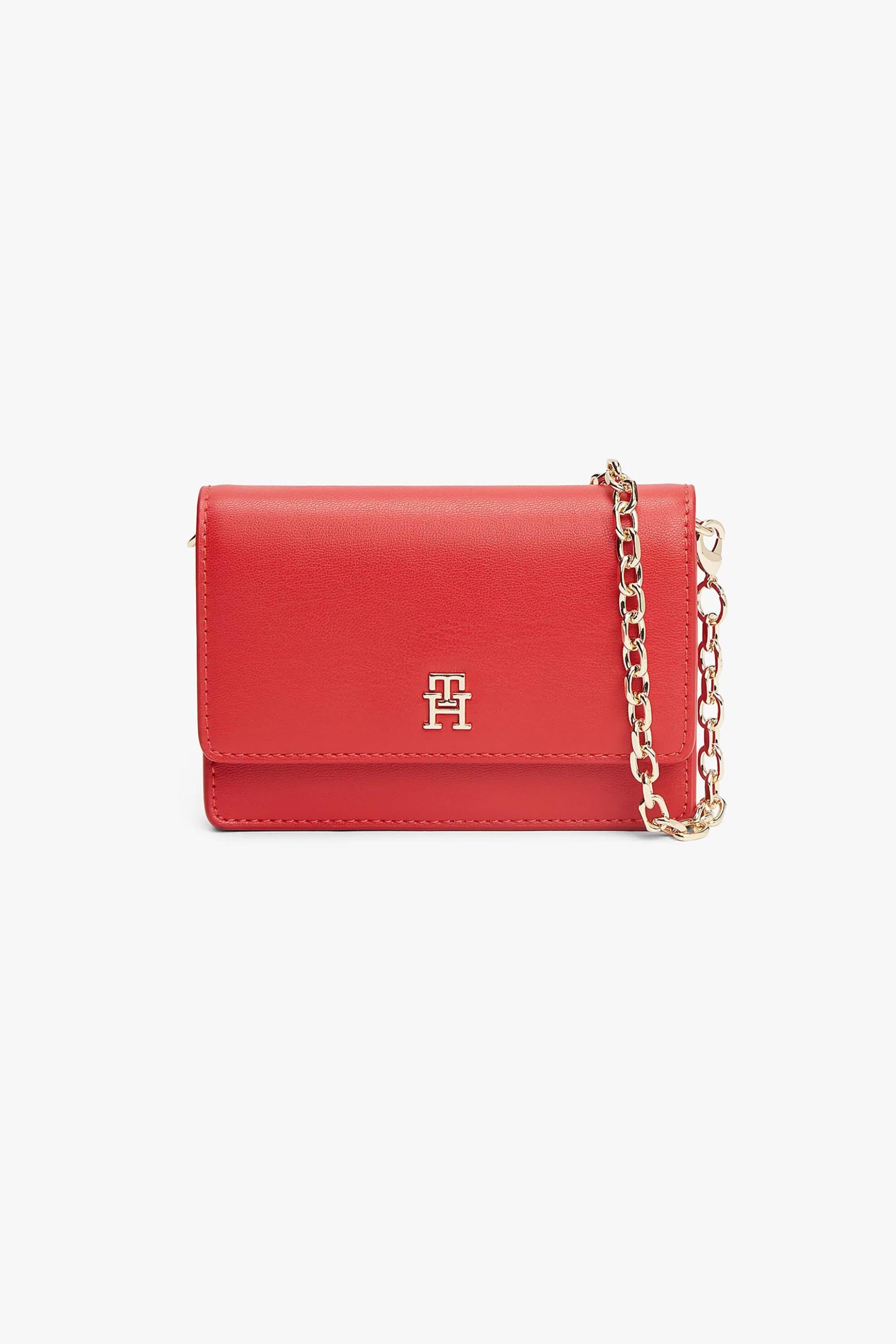 Tommy Hilfiger γυναικείο τσαντάκι ώμου με αλυσίδα και μεταλλικό μονόγραμμα