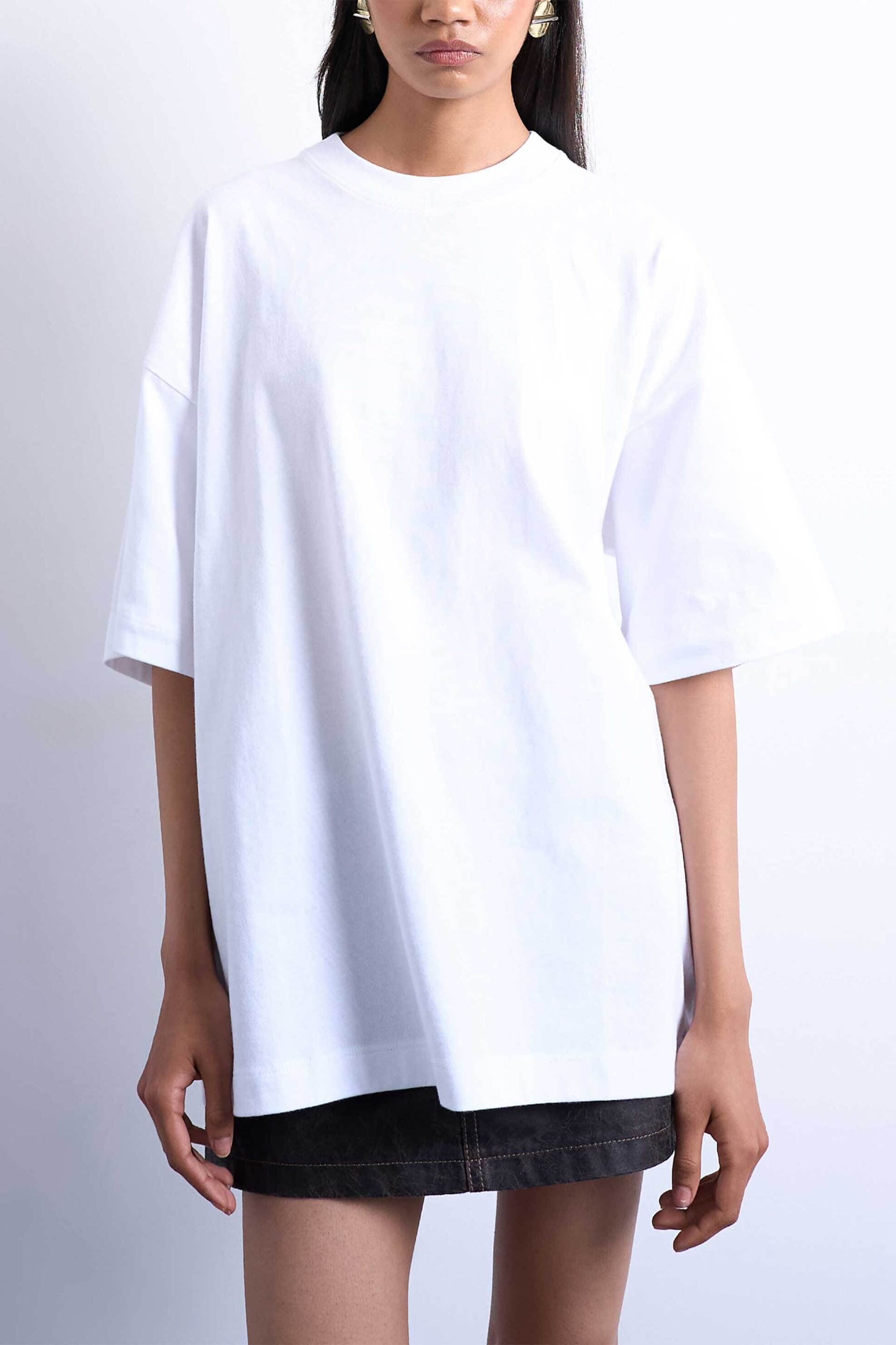 Topshop γυναικείο T-shirt μονόχρωμο Oversize Fit "Tsida"
