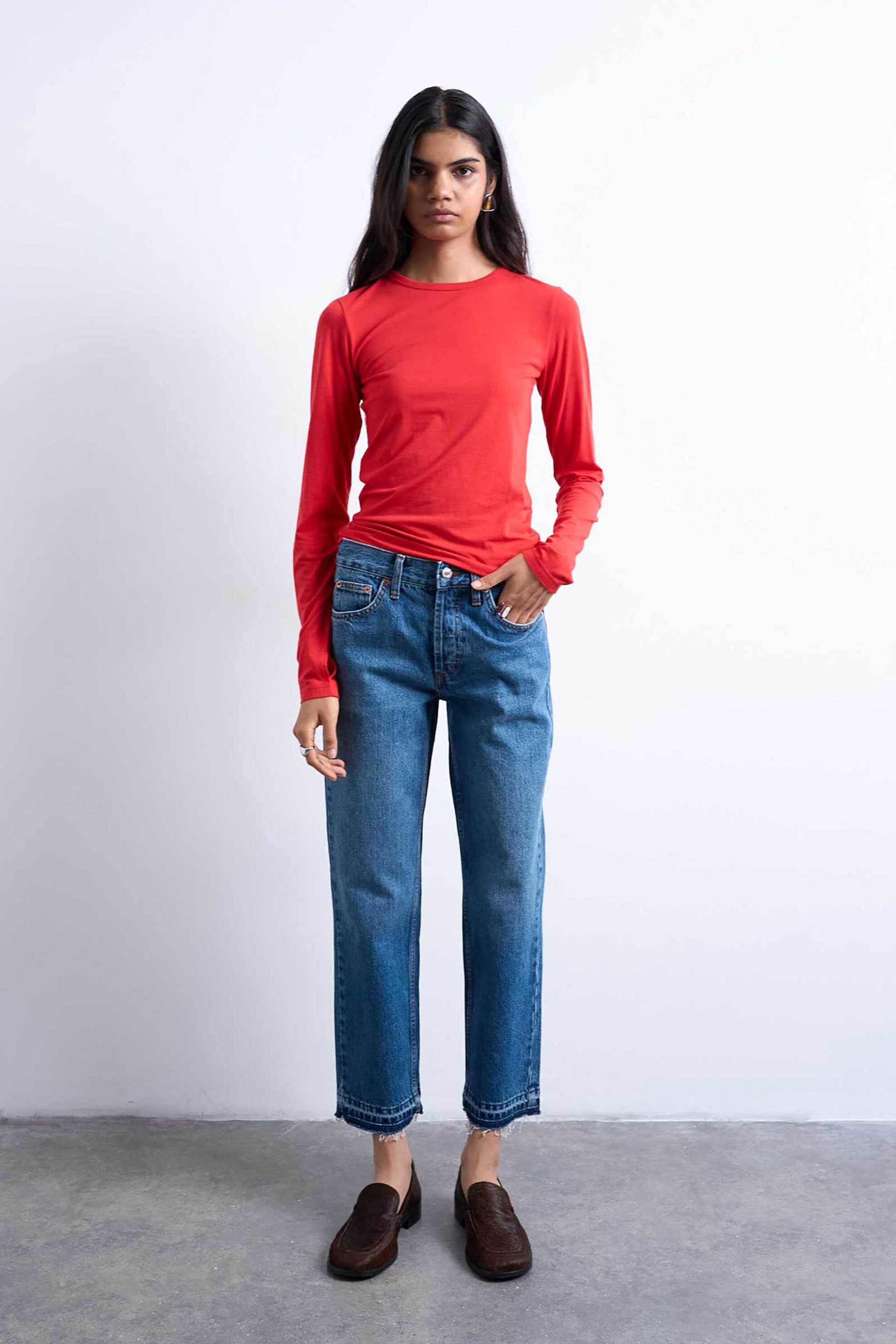 Topshop γυναικείο τζιν παντελόνι cropped Straight Fit "Runway"