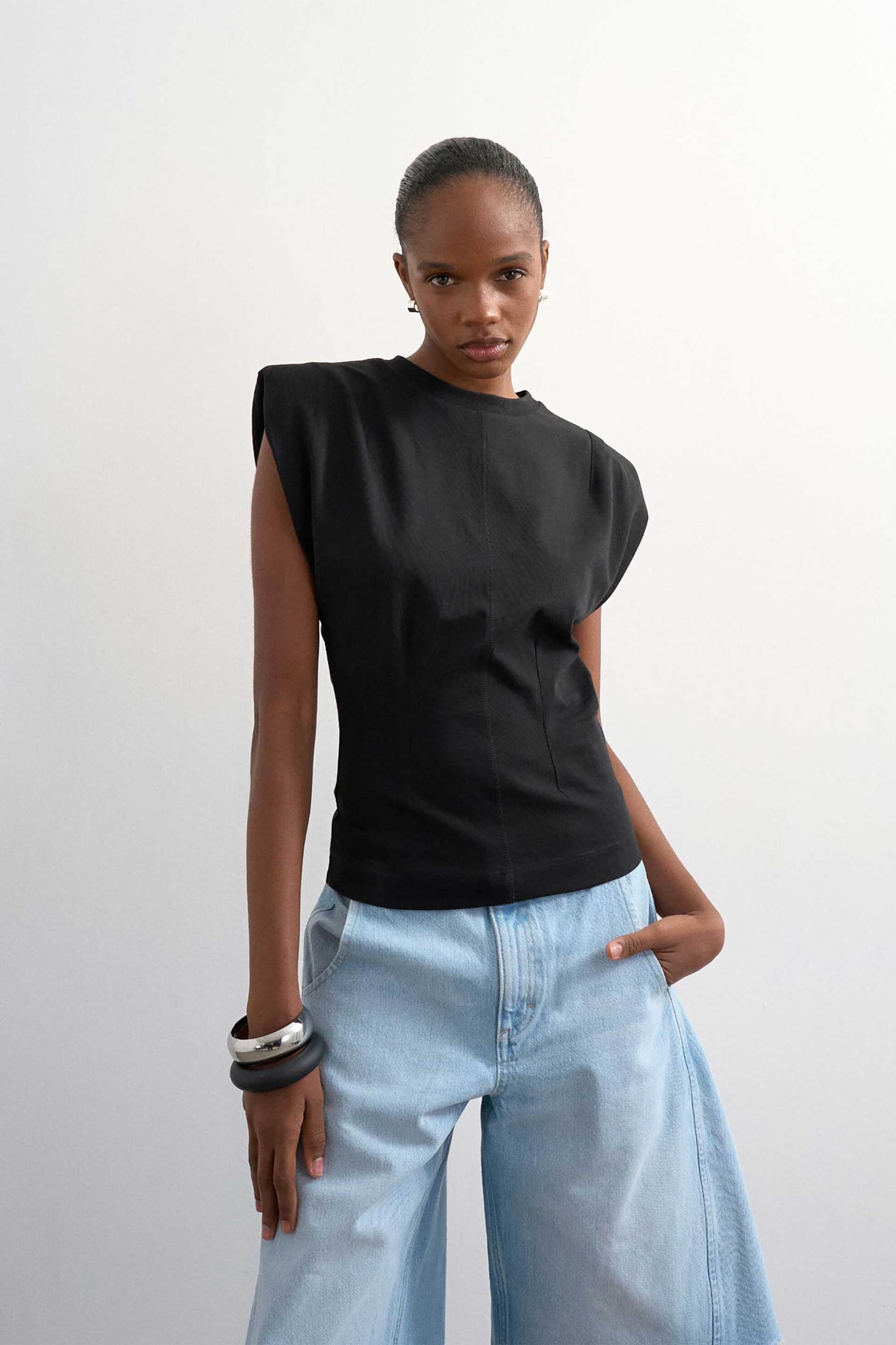 Topshop γυναικεία μπλούζα με έντονους ώμους "Julla"