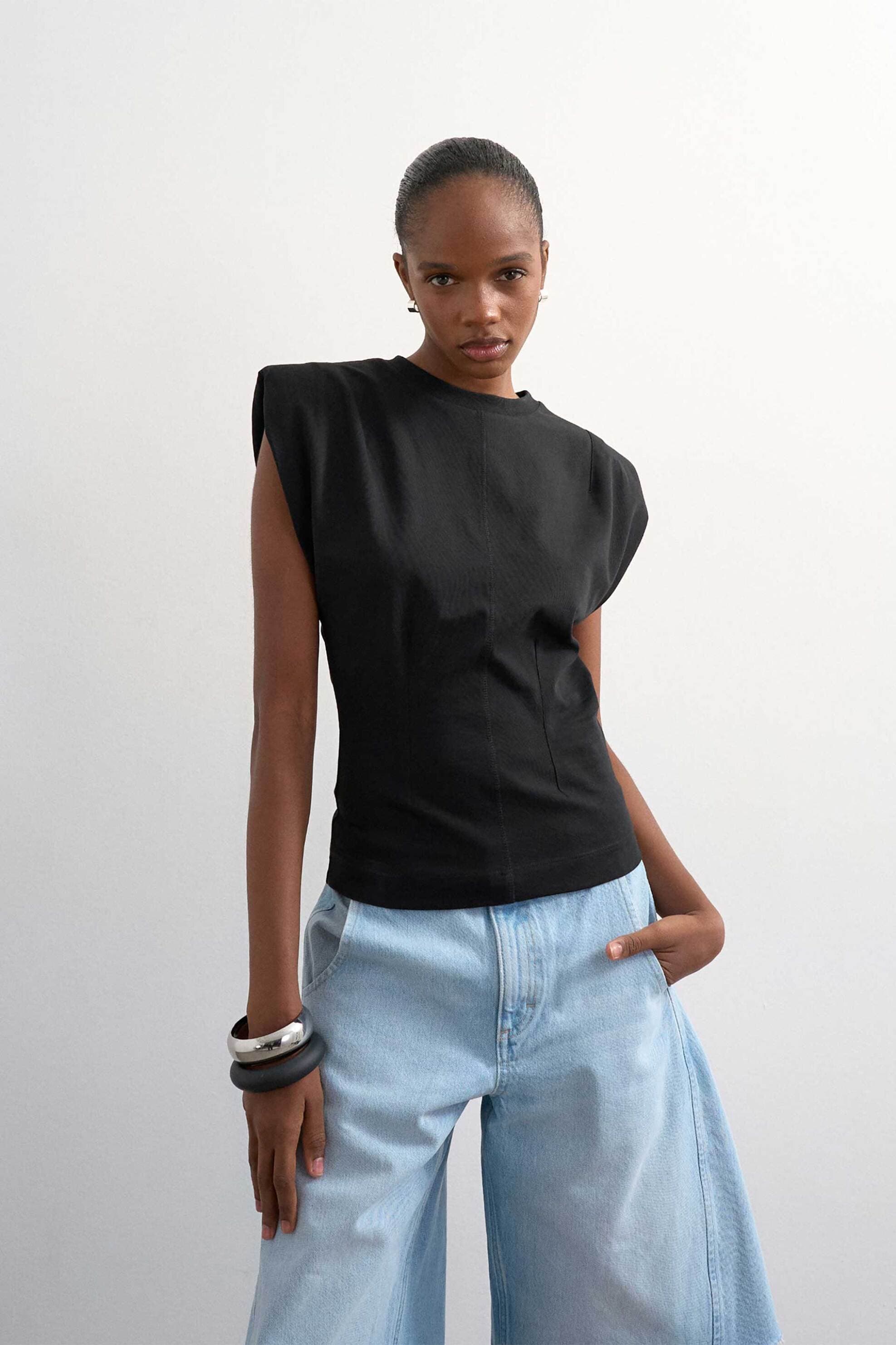 Topshop γυναικεία μπλούζα με έντονους ώμους "Julla"