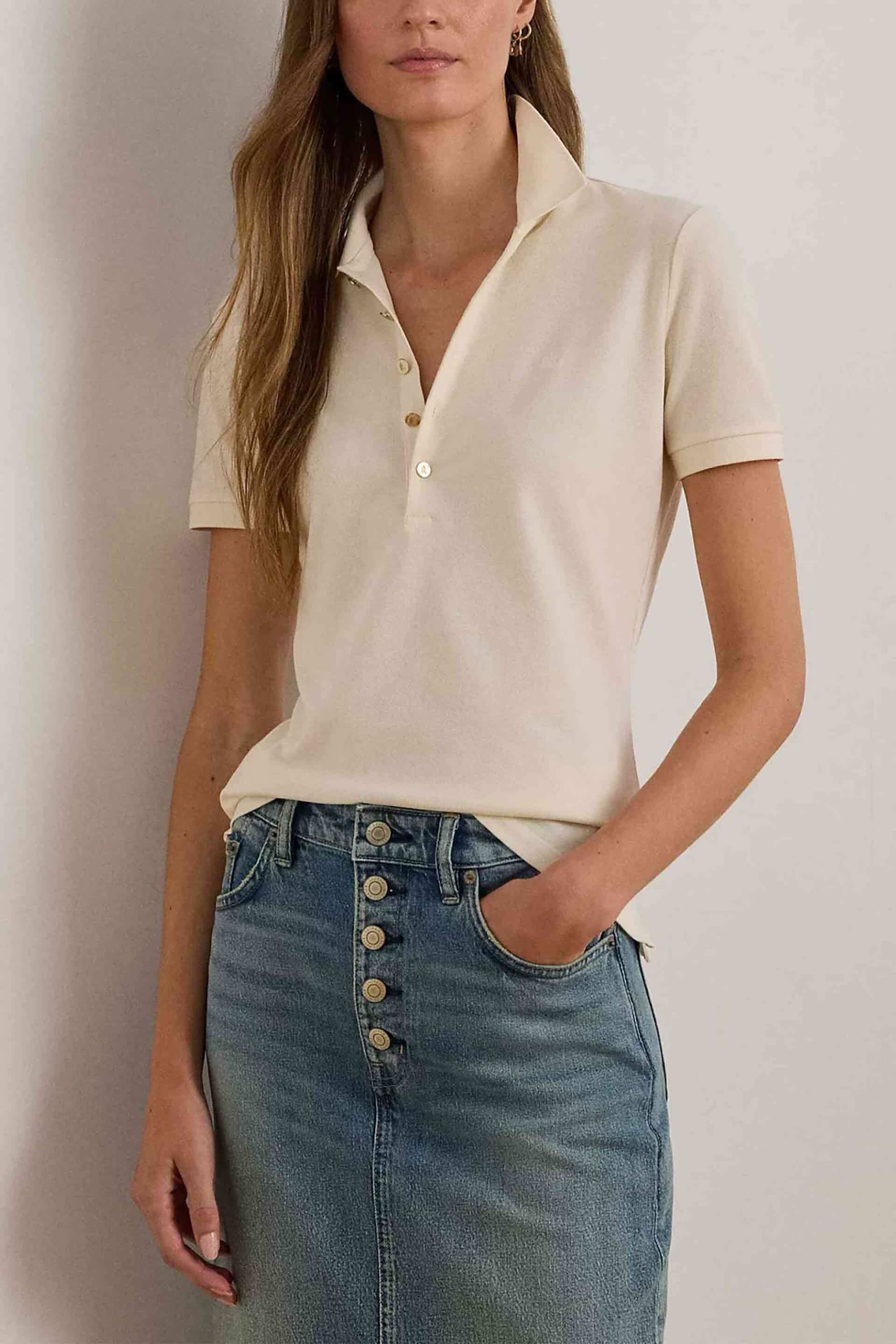 Lauren Ralph Lauren γυναικεία κοντομάνικη μπλούζα πόλο πικέ Slim Fit