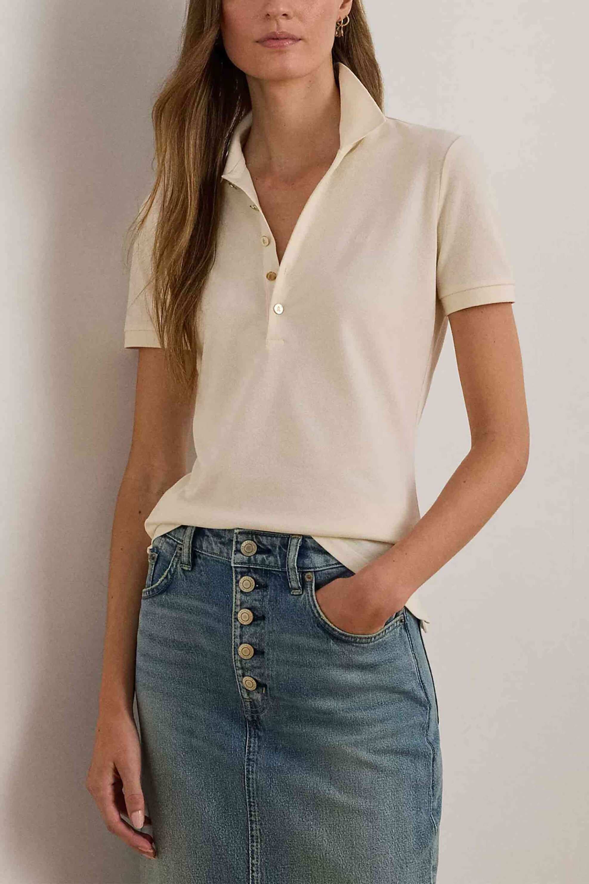 Lauren Ralph Lauren γυναικεία κοντομάνικη μπλούζα πόλο πικέ Slim Fit