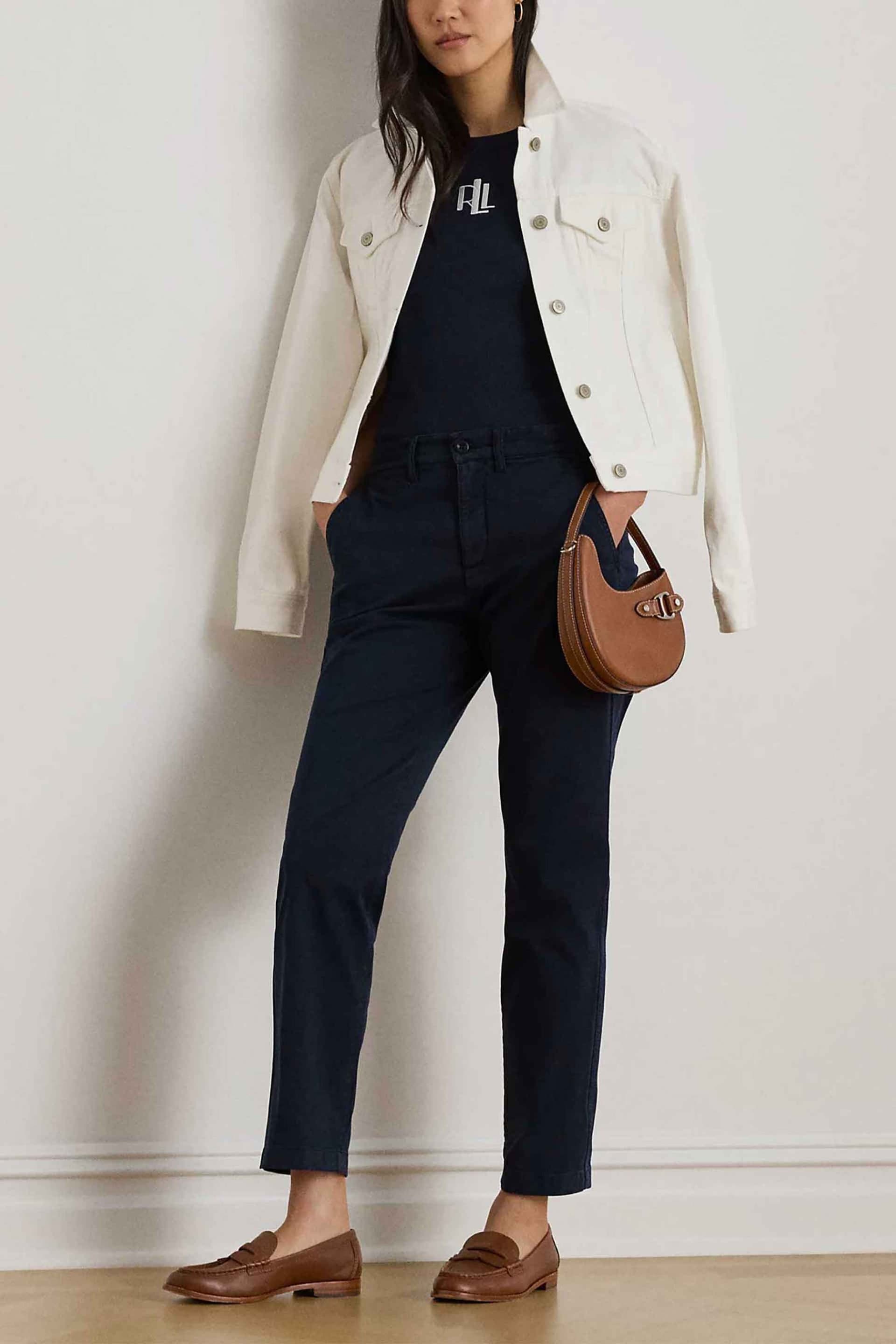 Lauren Ralph Lauren γυναικείο chino παντελόνι μονόχρωμο με τσέπες μπροστά και πίσω