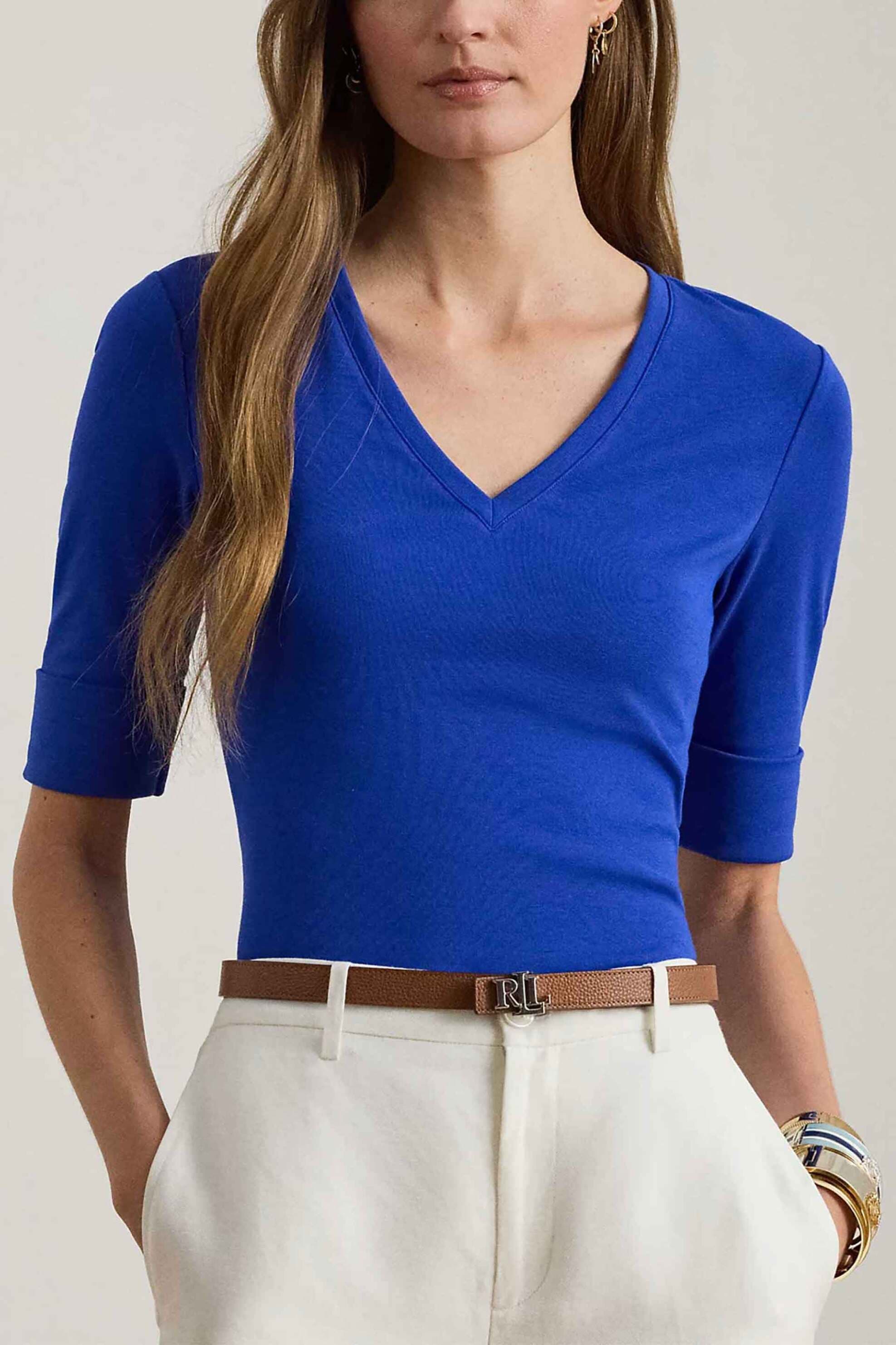 Lauren Ralph Lauren γυναικεία μπλούζα με V Slim Fit