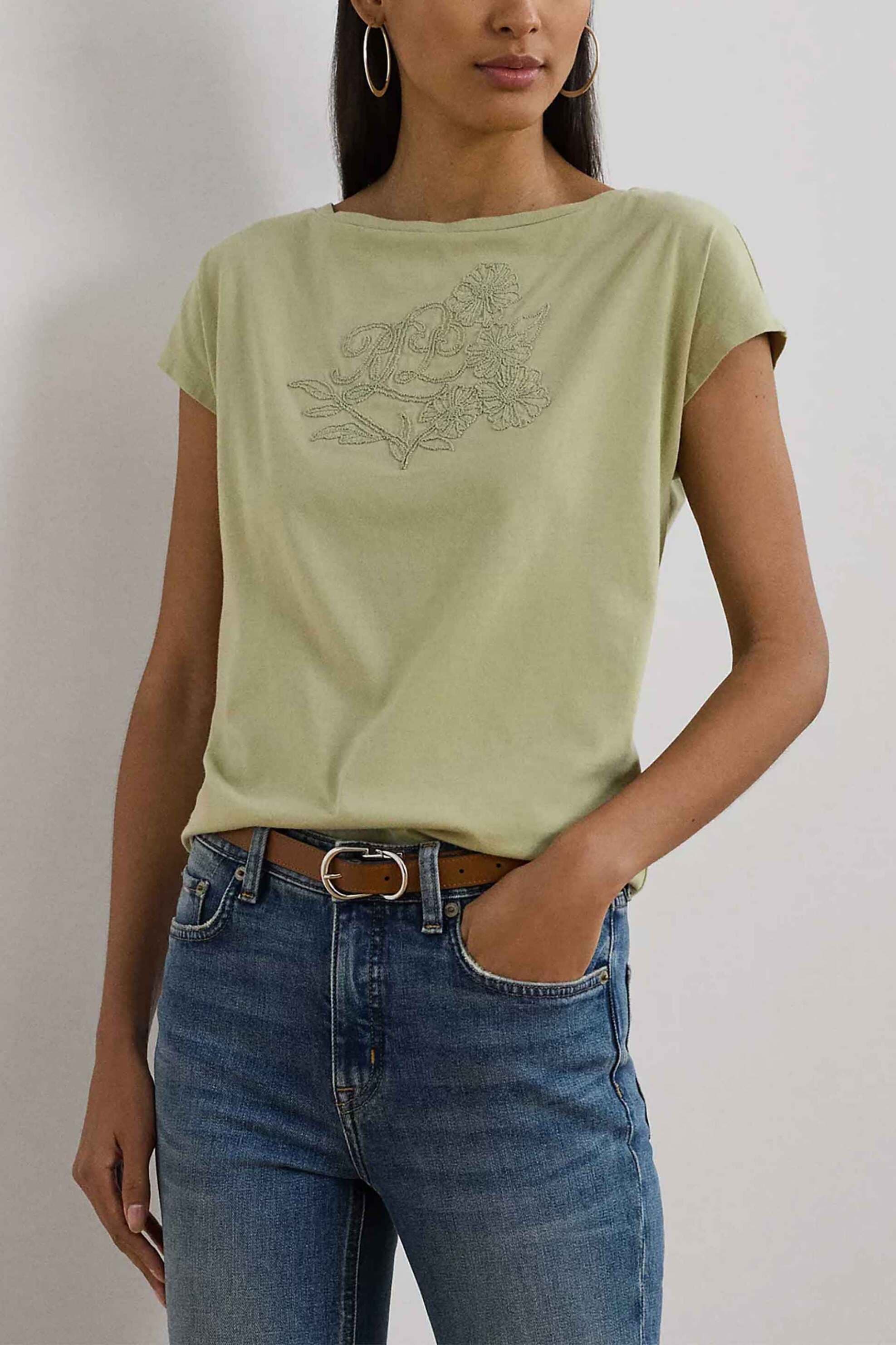 Lauren Ralph Lauren γυναικείο T-shirt με ανάγλυφο σχέδιο