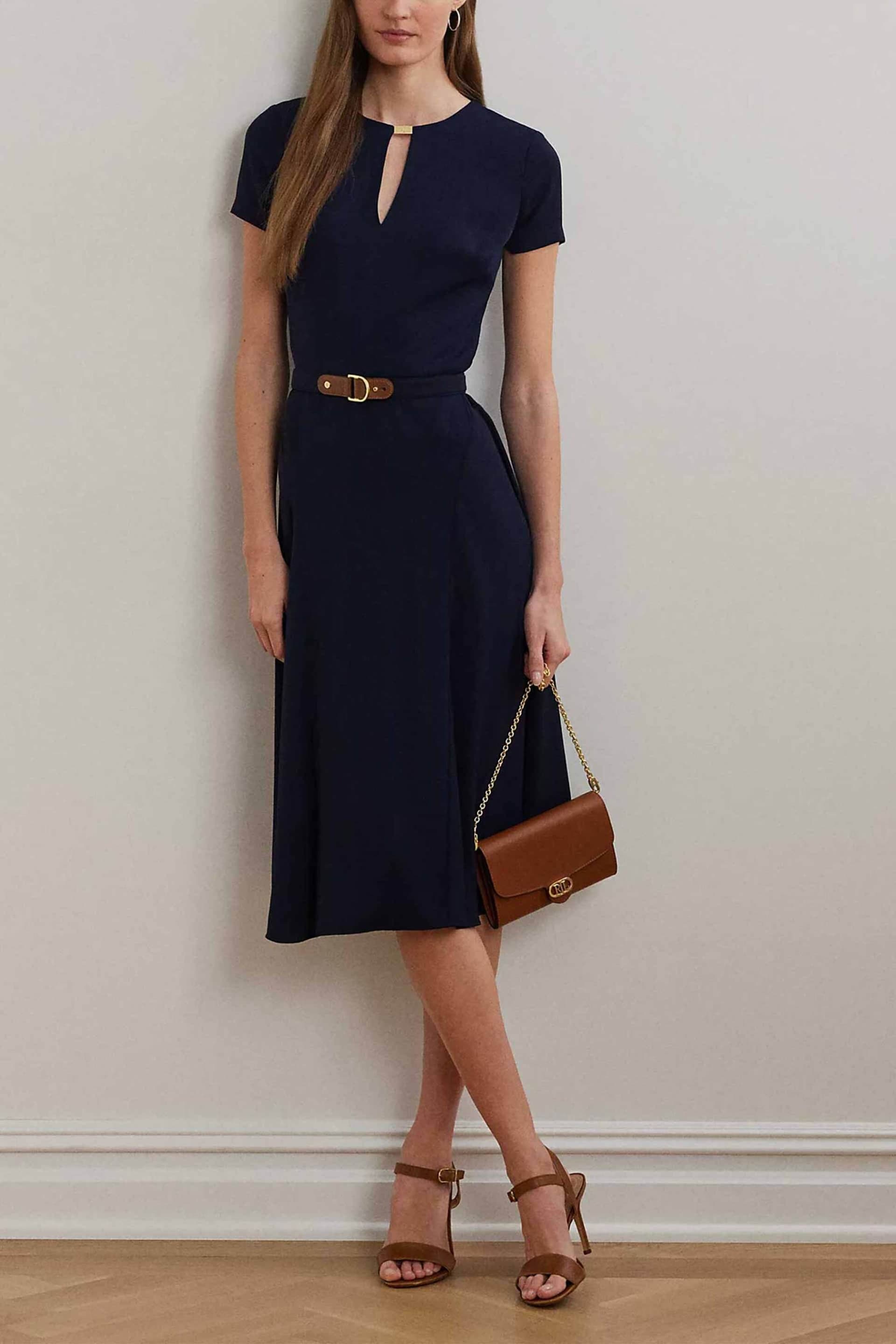 Lauren Ralph Lauren γυναικείο midi φόρεμα με ζώνη και cut-out Fit & Flared
