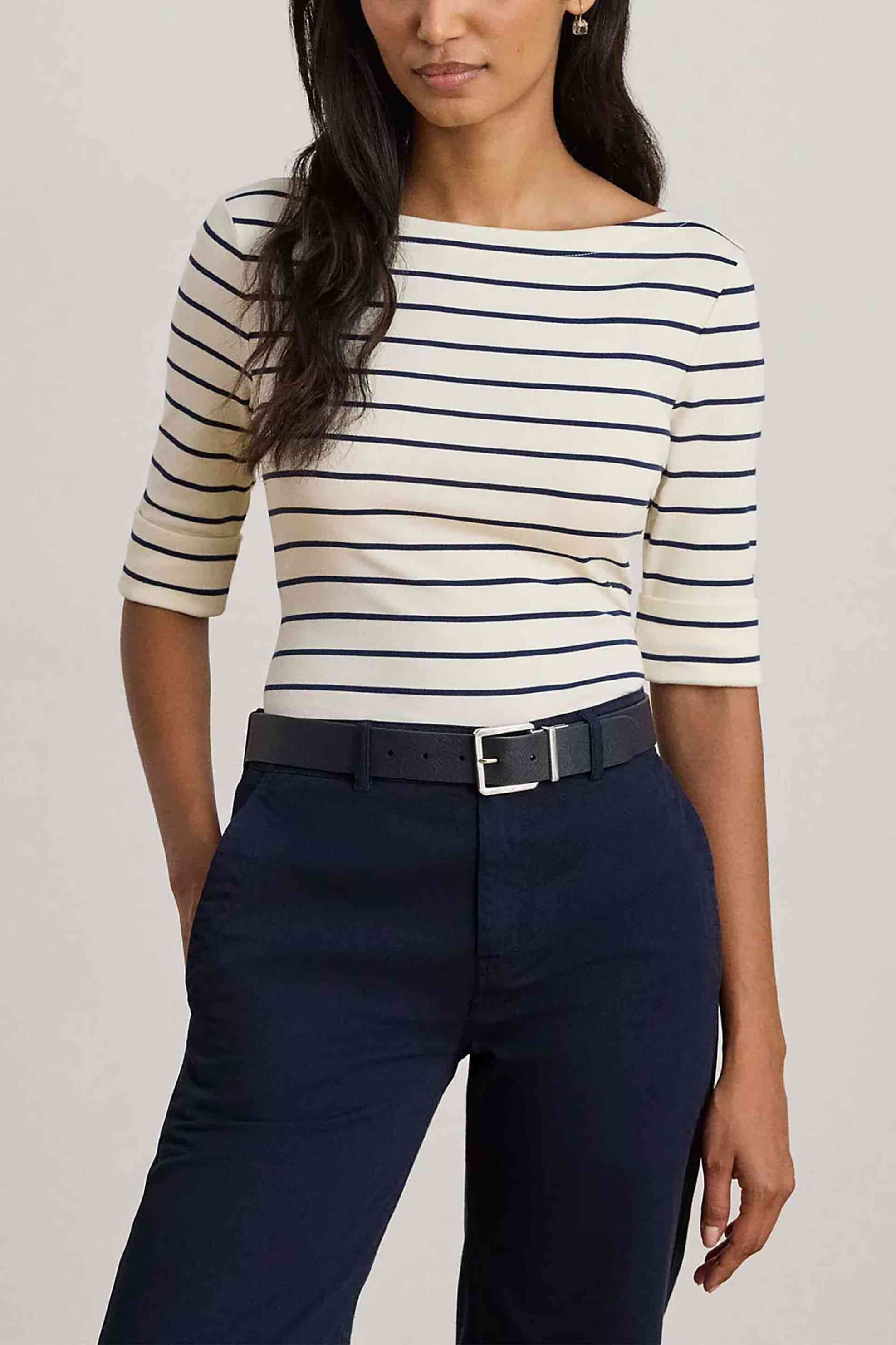 Lauren Ralph Lauren γυναικεία μπλούζα με ριγέ σχέδιο και boat λαιμόκοψη Slim Fit