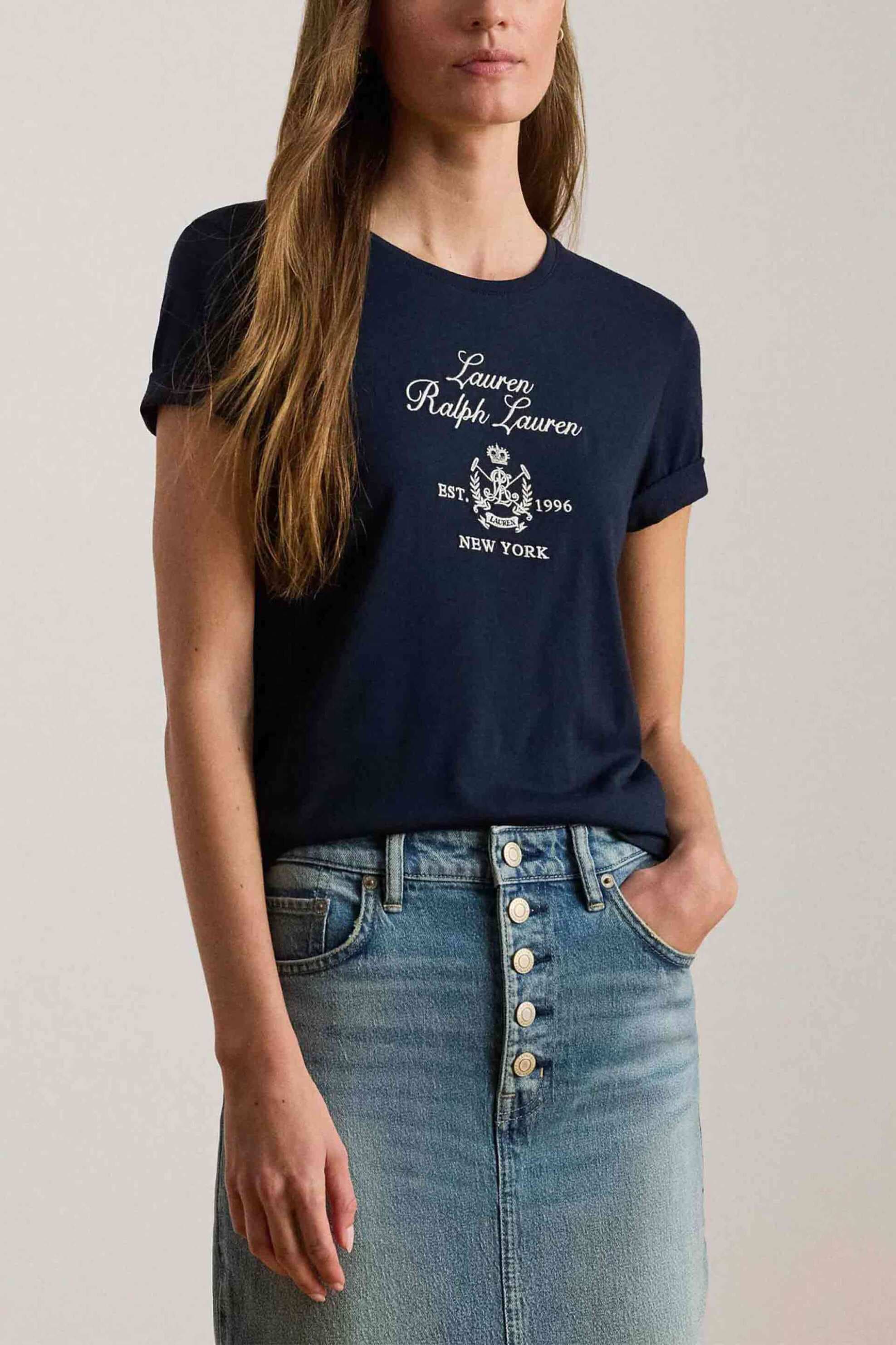 Lauren Ralph Lauren γυναικείο T-shirt με λογότυπο και lettering Regular Fit