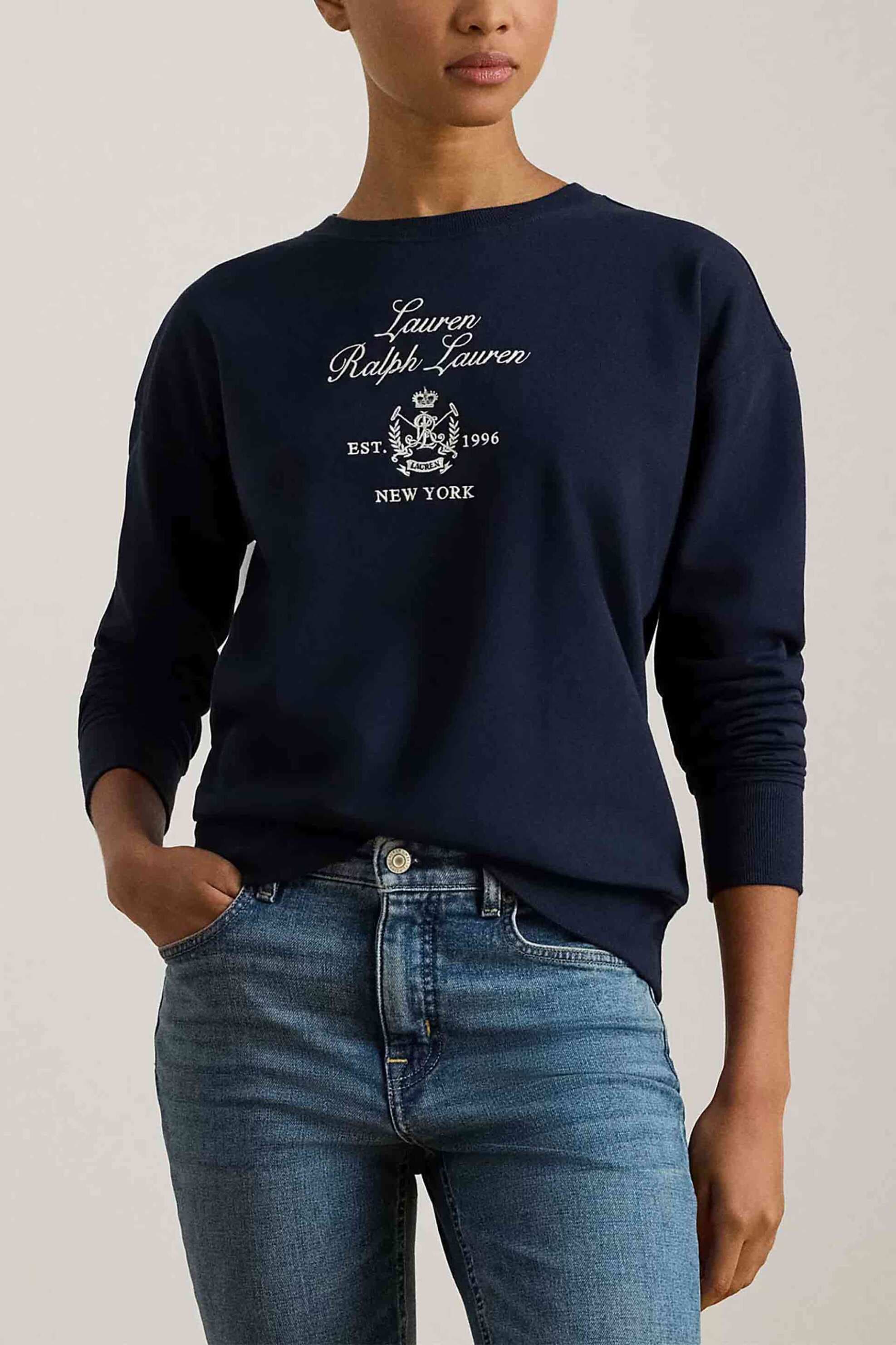 Lauren Ralph Lauren γυναικεία μπλούζα φούτερ με λογότυπο και lettering Relaxed Fit