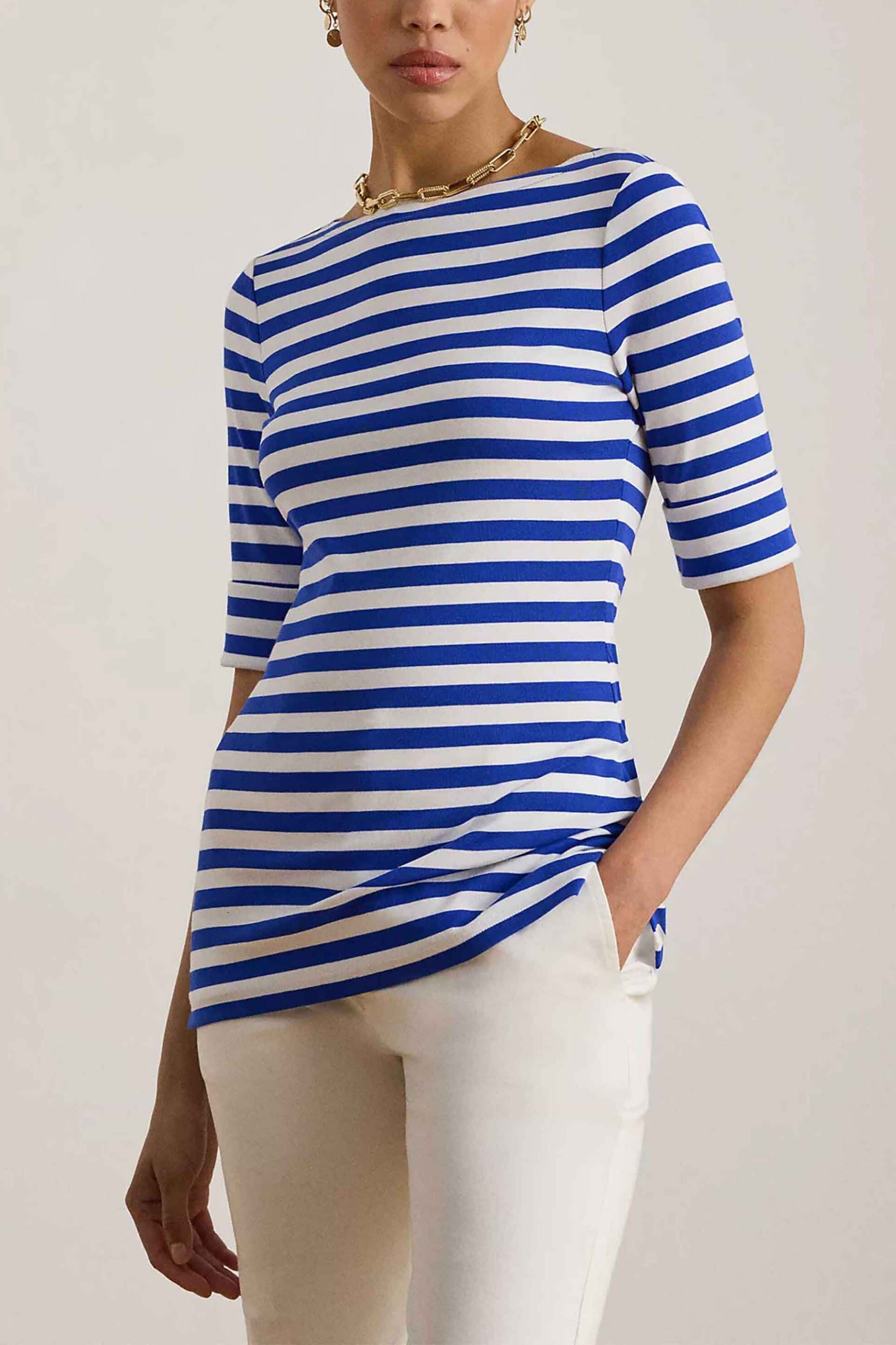 Lauren Ralph Lauren γυναικεία μπλούζα με ριγέ σχέδιο και boat λαιμόκοψη Slim Fit