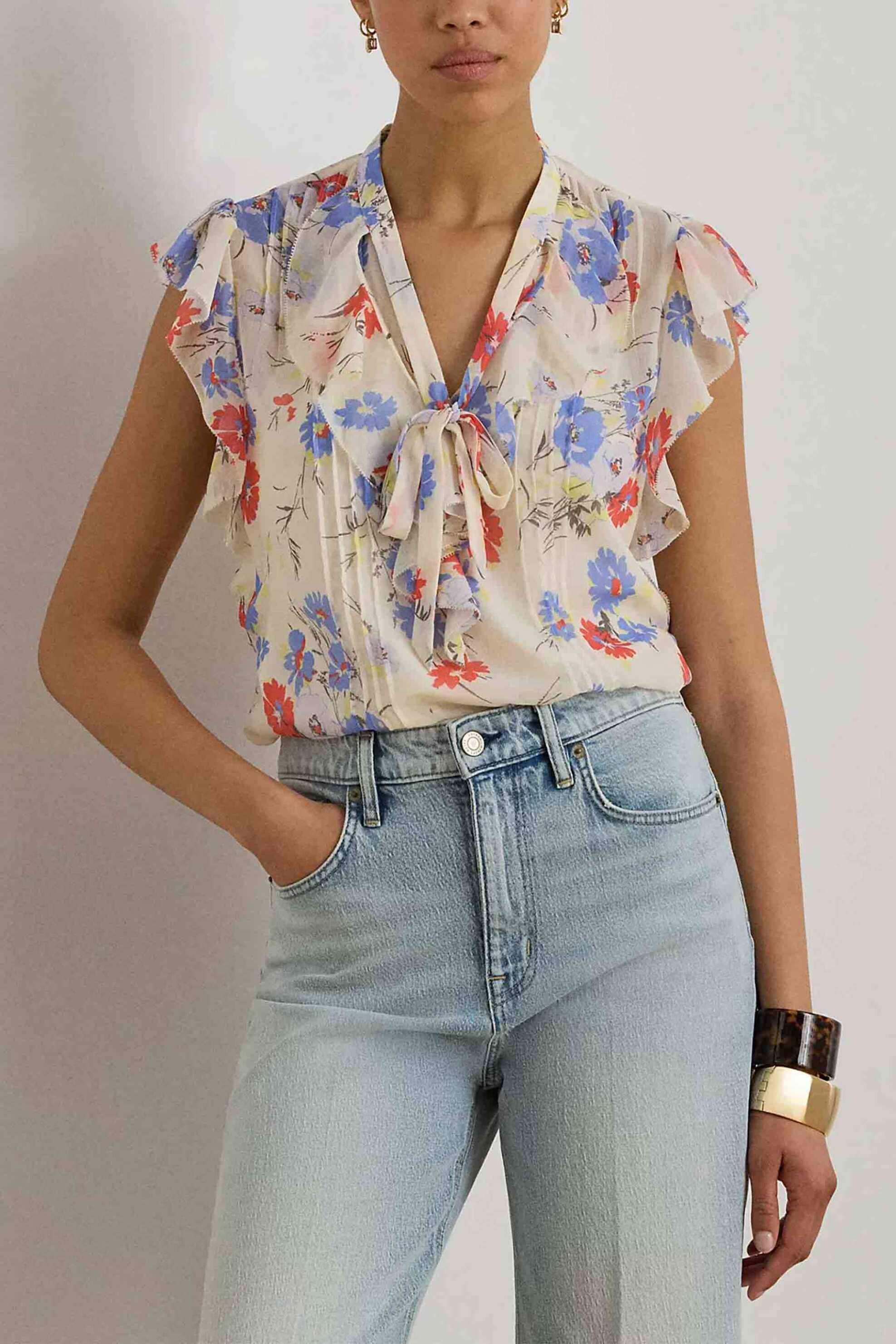 Lauren Ralph Lauren γυναικεία μπλούζα με floral print και βολάν Relaxed Fit